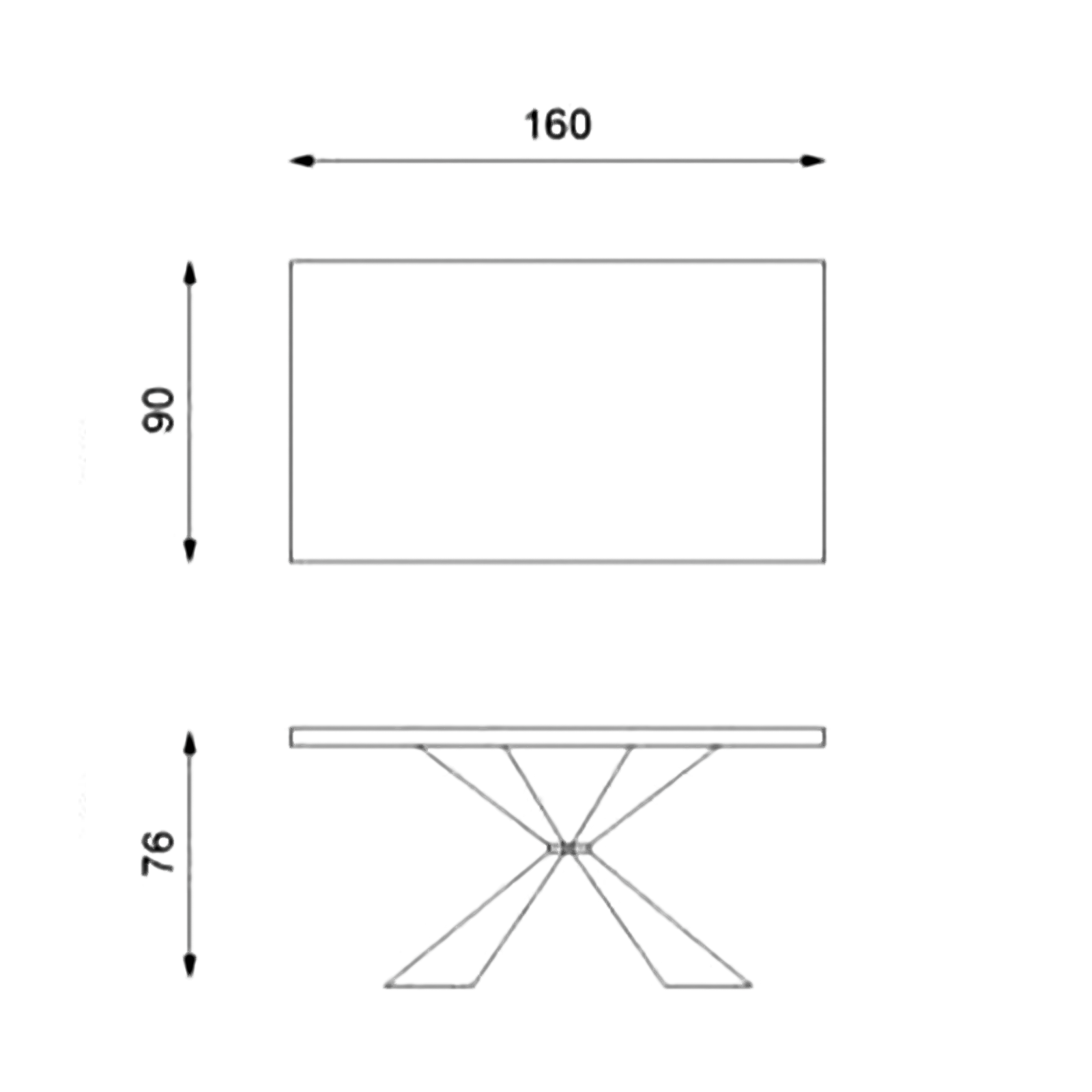 Extendable table "Nilo" wooden top metal legs cm 160/240x90 76h
