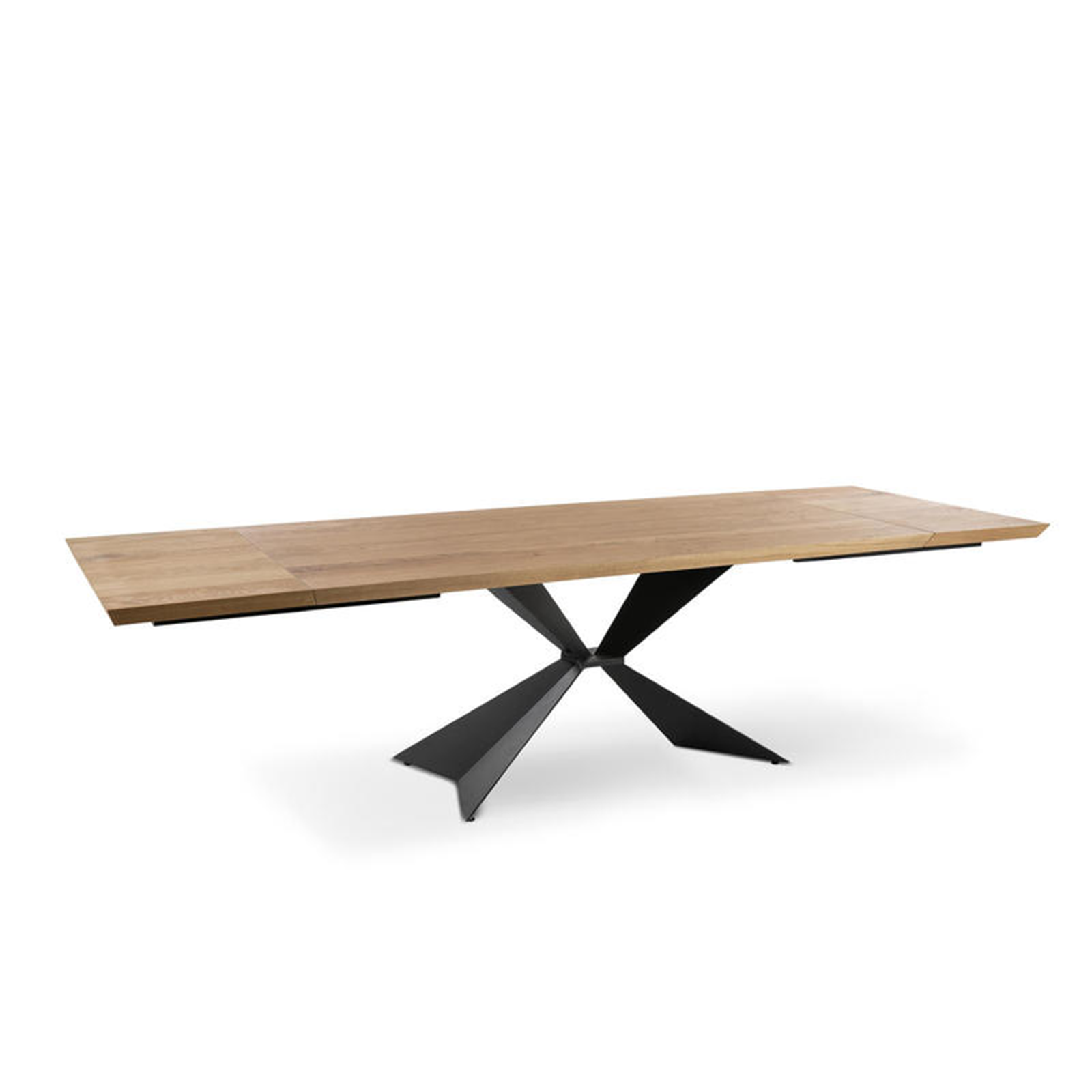 Extendable table "Nilo" wooden top metal legs cm 160/240x90 76h