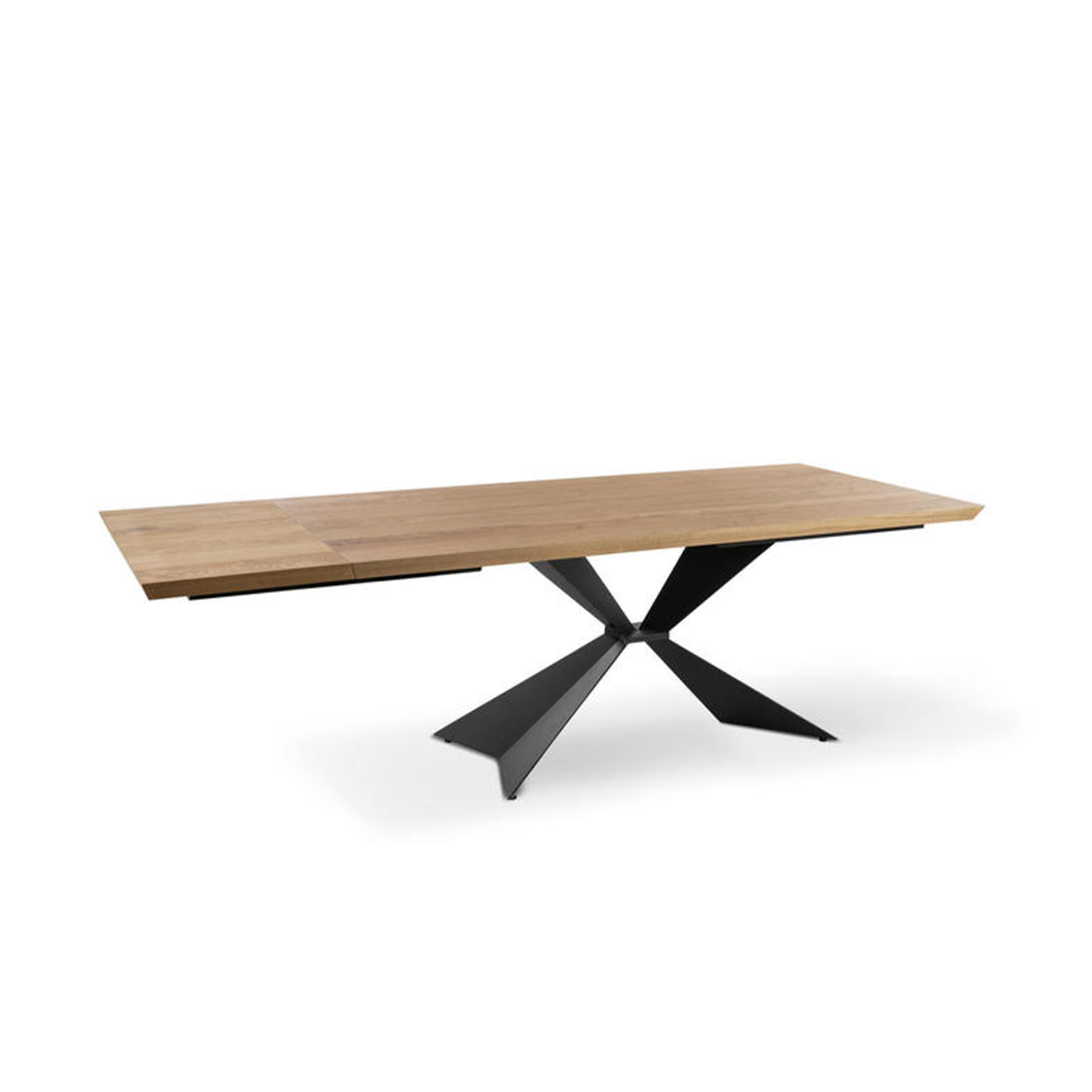 Extendable table "Nilo" wooden top metal legs cm 160/240x90 76h