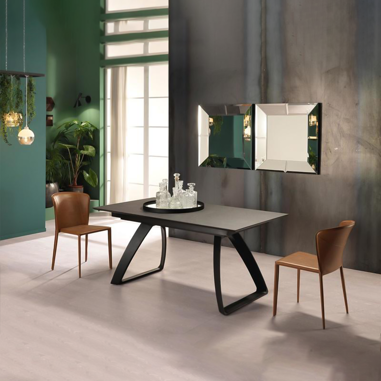 Extendable table "Hugo" HPL top aluminum legs 10 seats 270x90 cm 76h