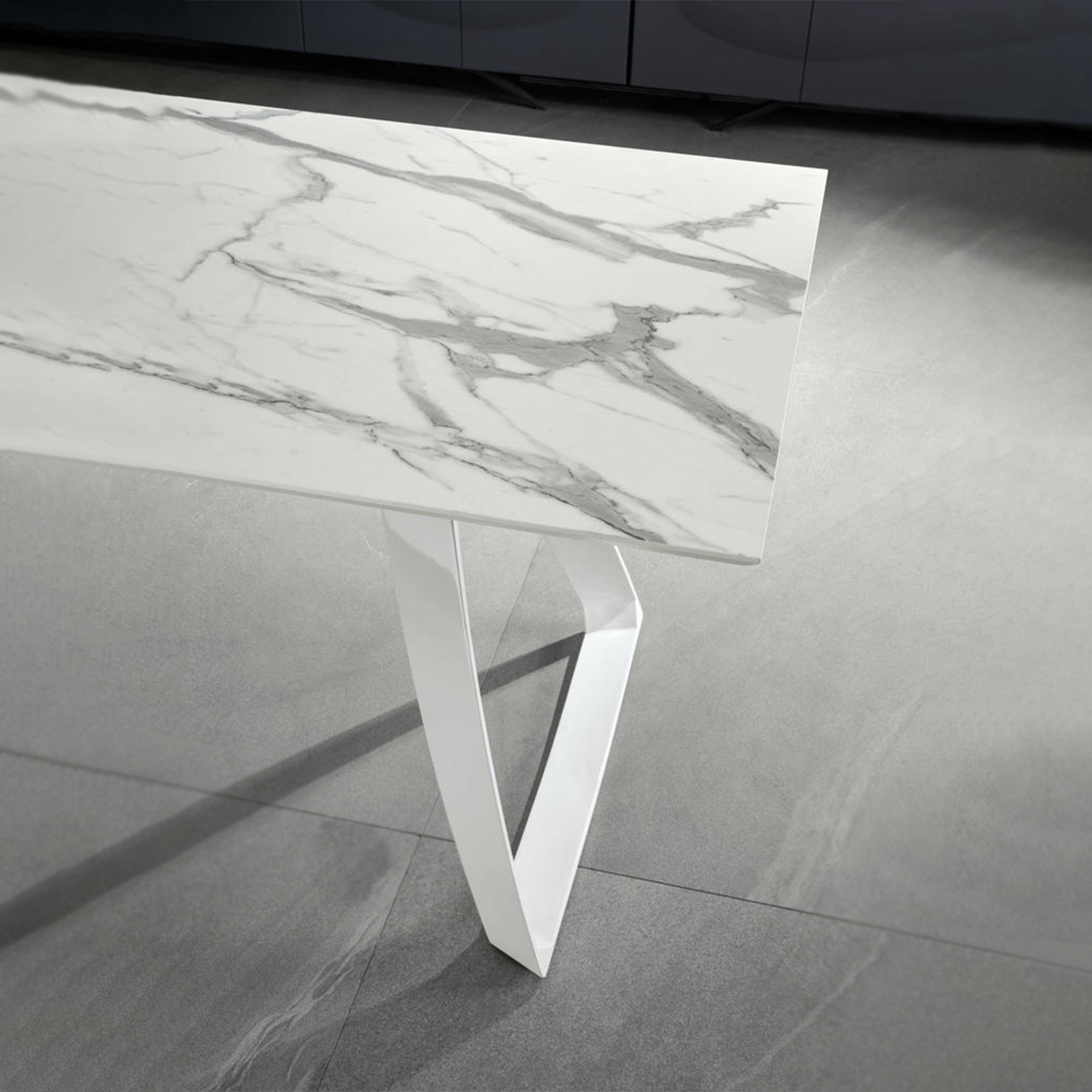 Extendable table "Hugo" HPL top aluminum legs 10 seats 270x90 cm 76h