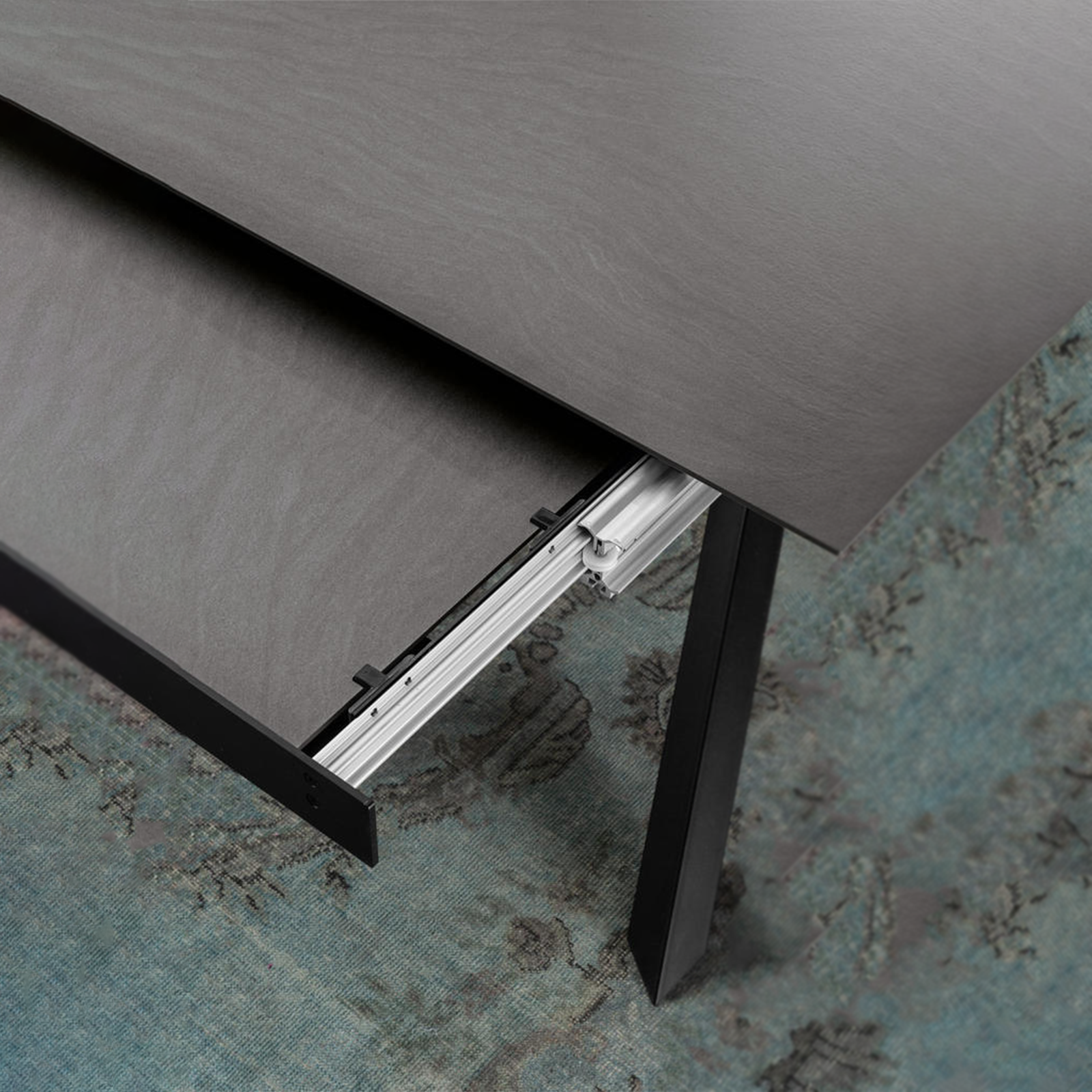Extendable table "Jade" HPL top, aluminum legs, 170/270x90 cm, 76h