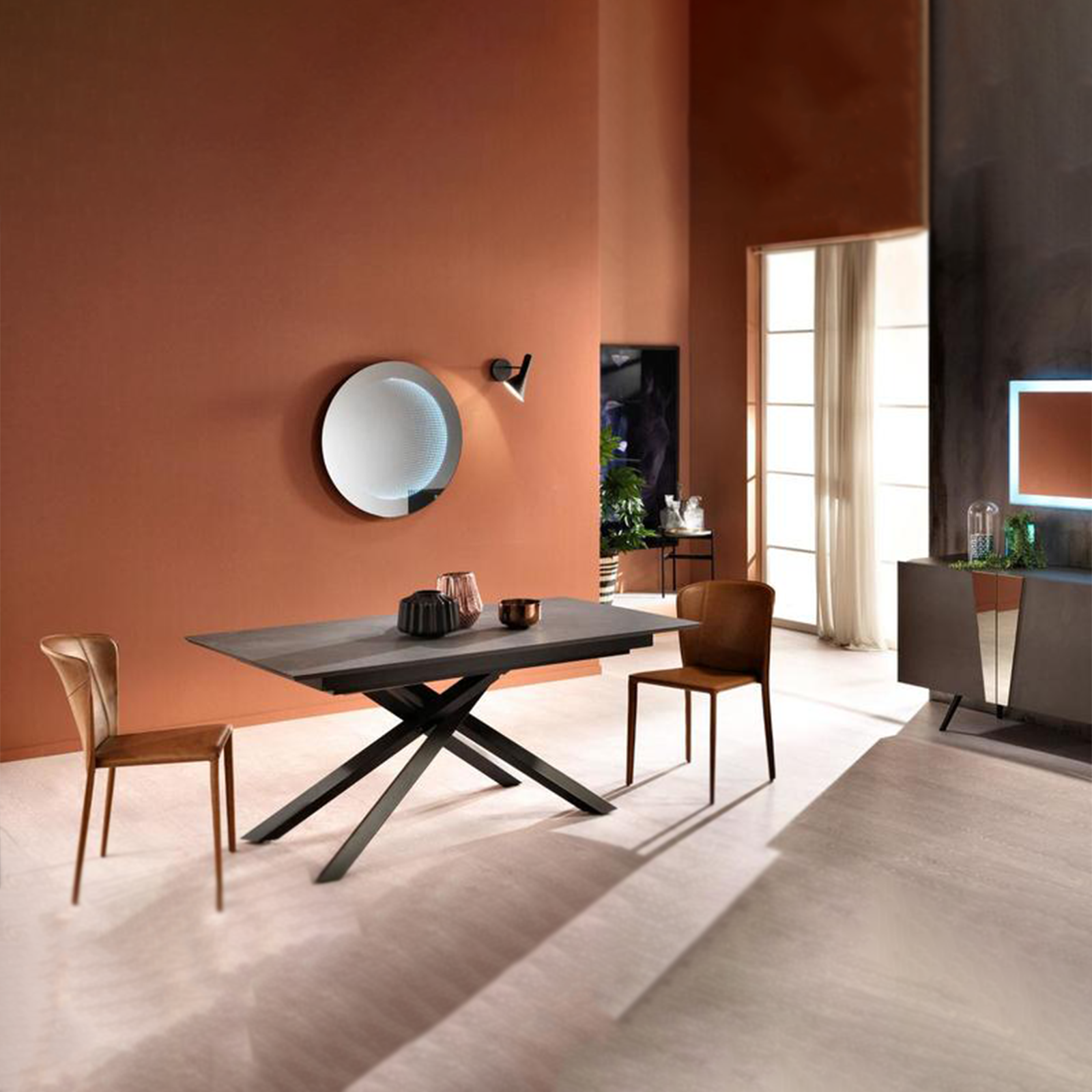 Extendable table "Jade" HPL top, aluminum legs, 170/270x90 cm, 76h