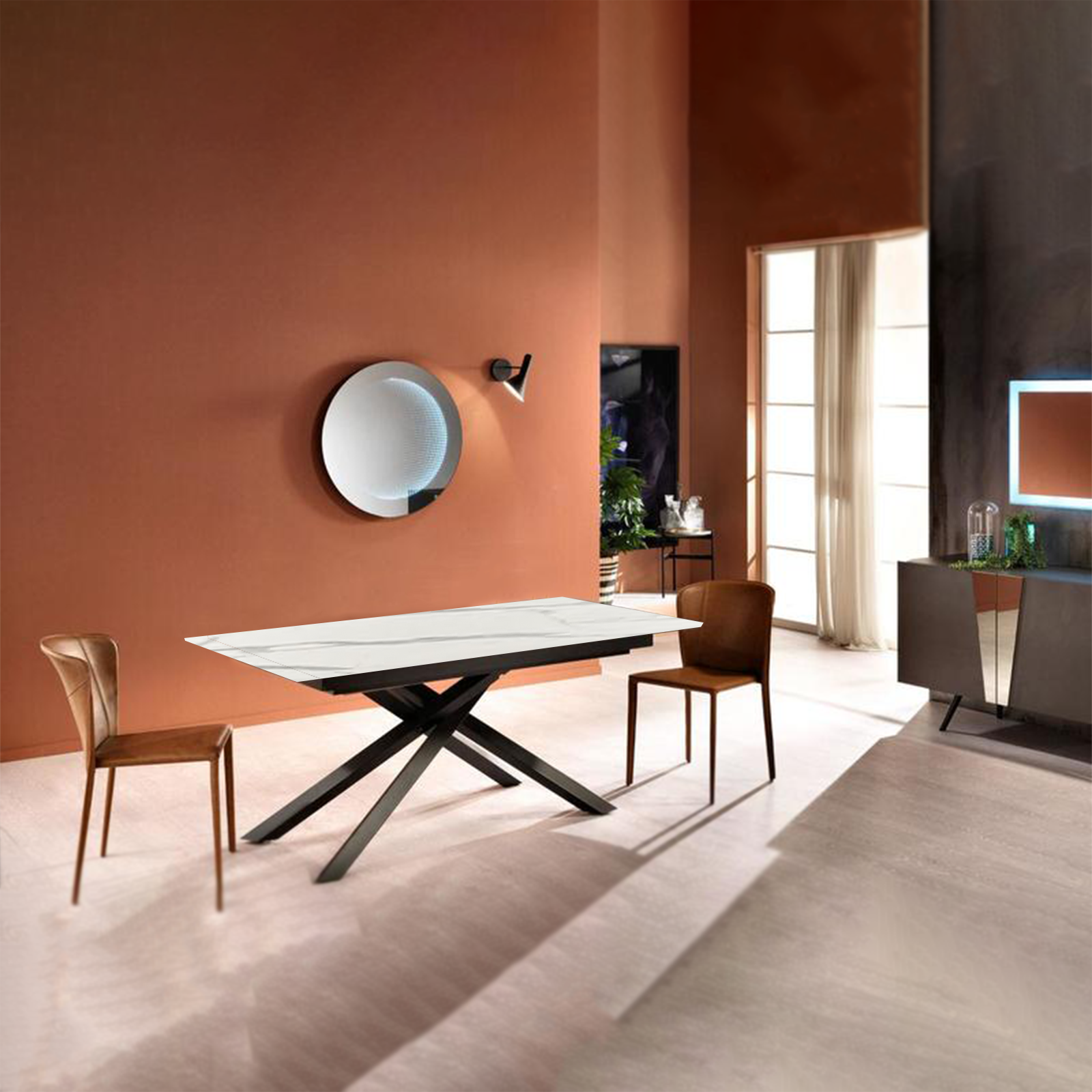 Extendable table "Jade" HPL top, aluminum legs, 170/270x90 cm, 76h