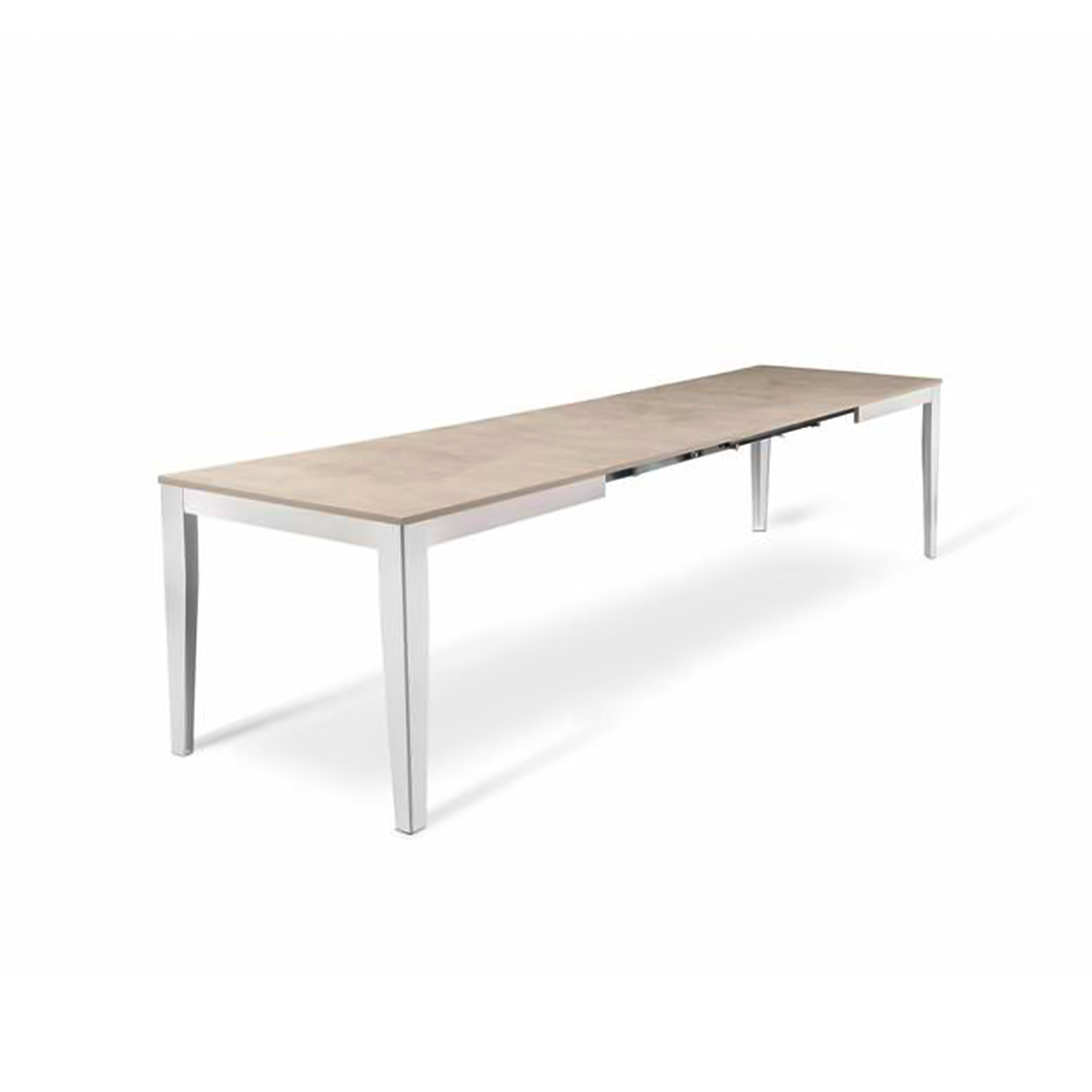 Extendable table "Blanche" melamine top metal legs cm 130/290x80 76h