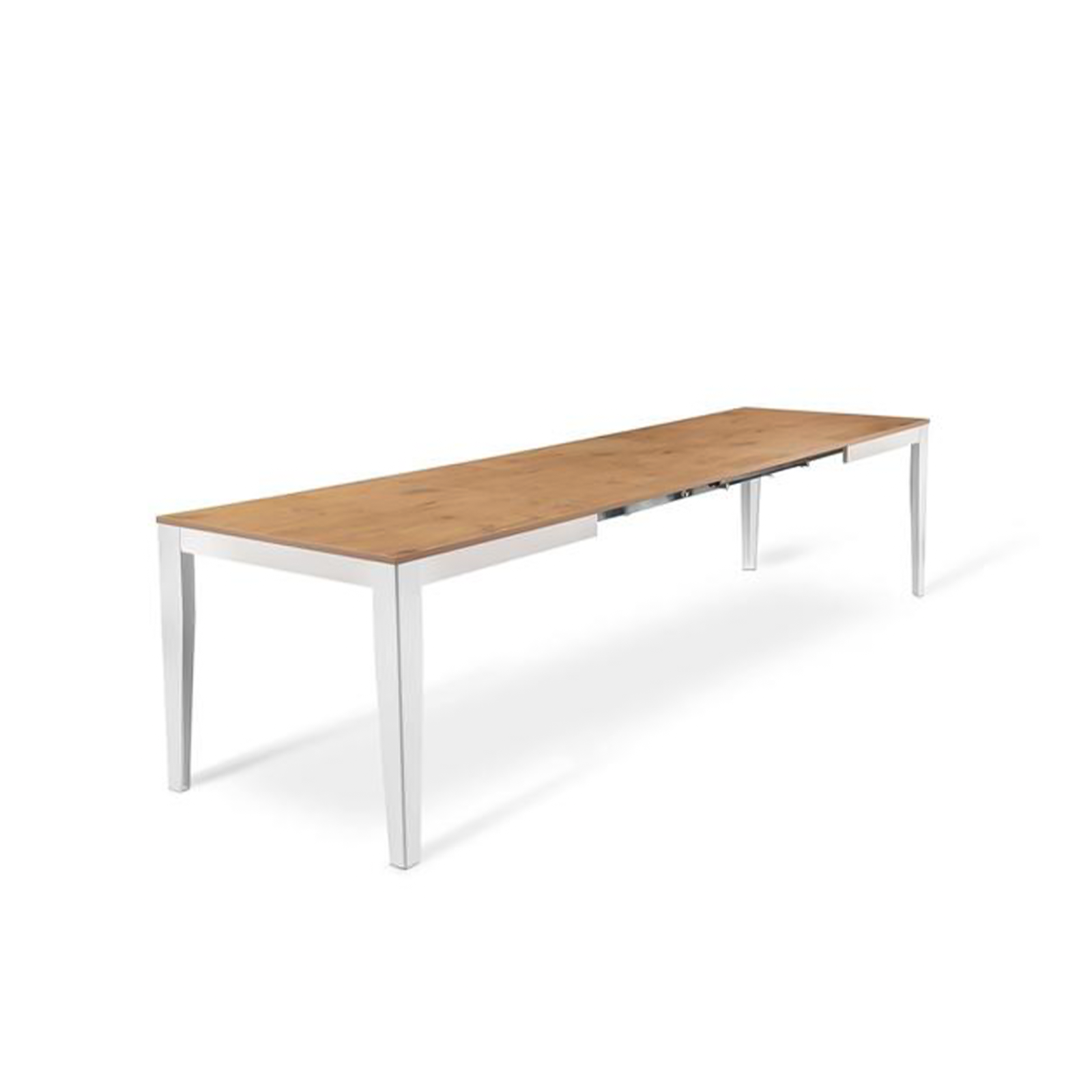 Extendable table "Blanche" melamine top metal legs cm 130/290x80 76h
