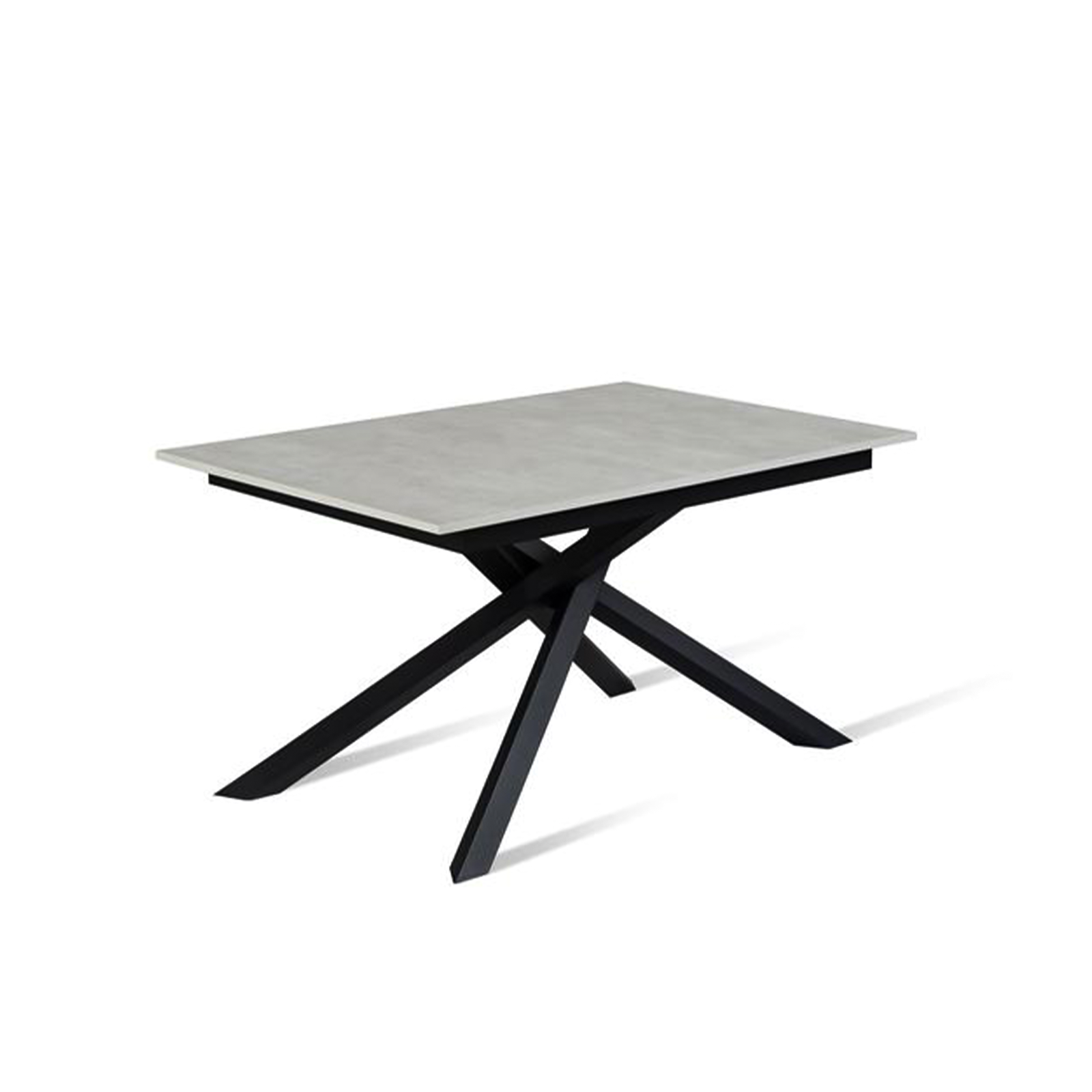 Modern extendable "Atene" table with melamine top and painted metal legs