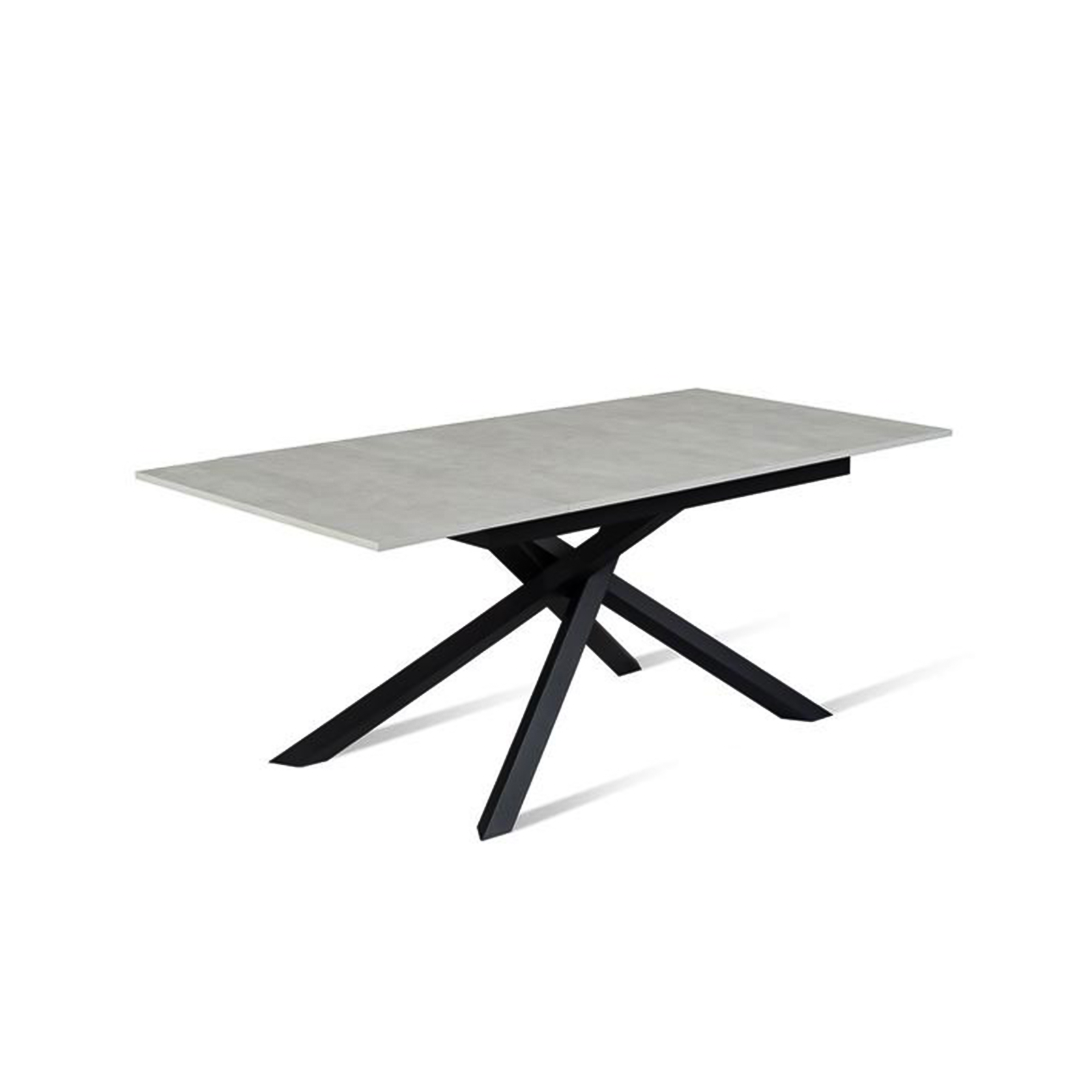 Modern extendable "Atene" table with melamine top and painted metal legs