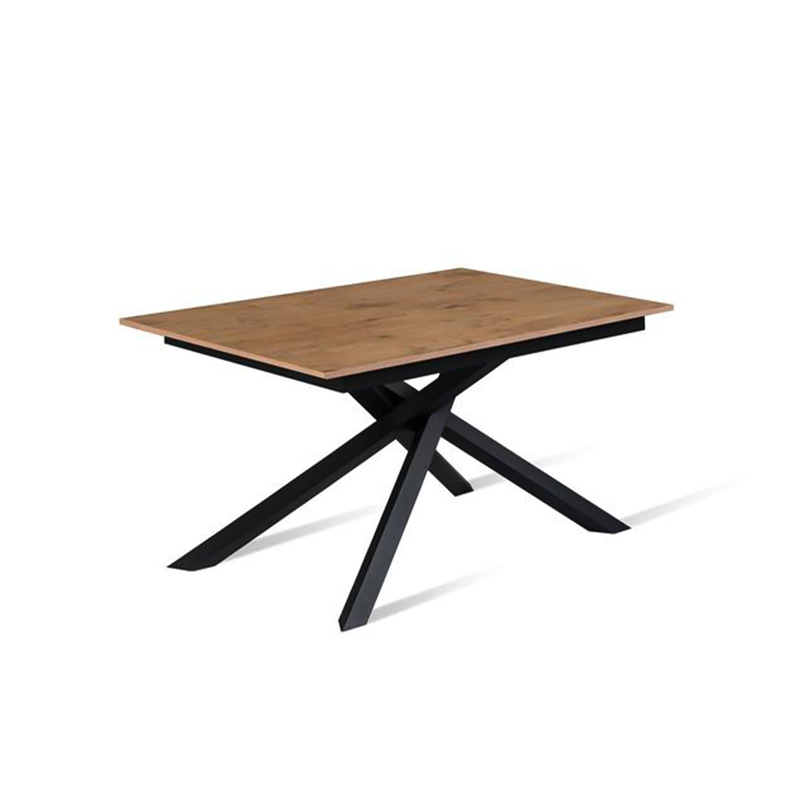 Modern extendable "Atene" table with melamine top and painted metal legs