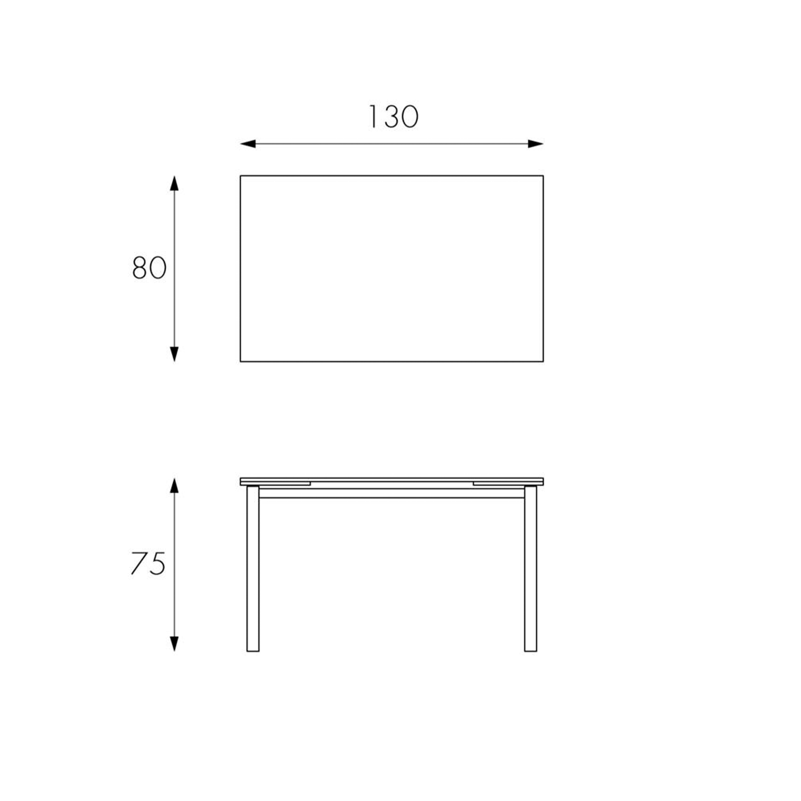 Extendable "Bali" table with tempered glass top and metal legs