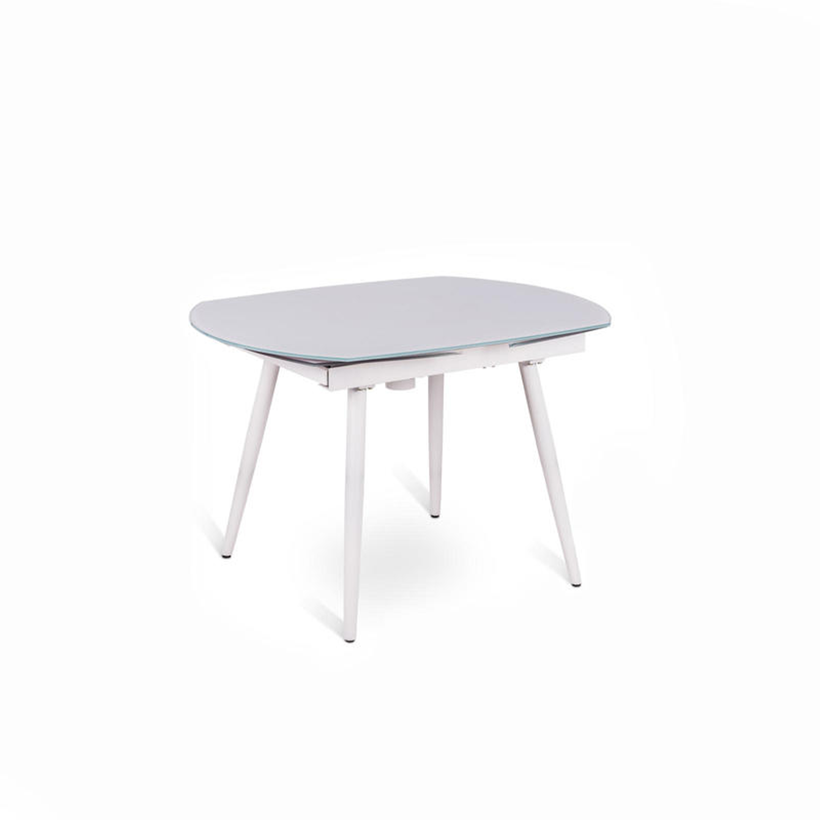 Extendable table in tempered glass "Giulietta" metal frame 120/180x90 cm 76h