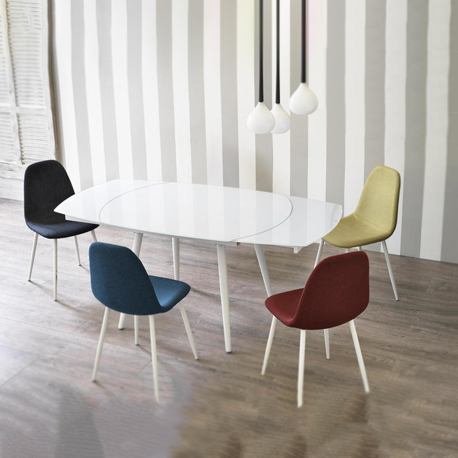 Extendable table in tempered glass "Giulietta" metal frame 120/180x90 cm 76h