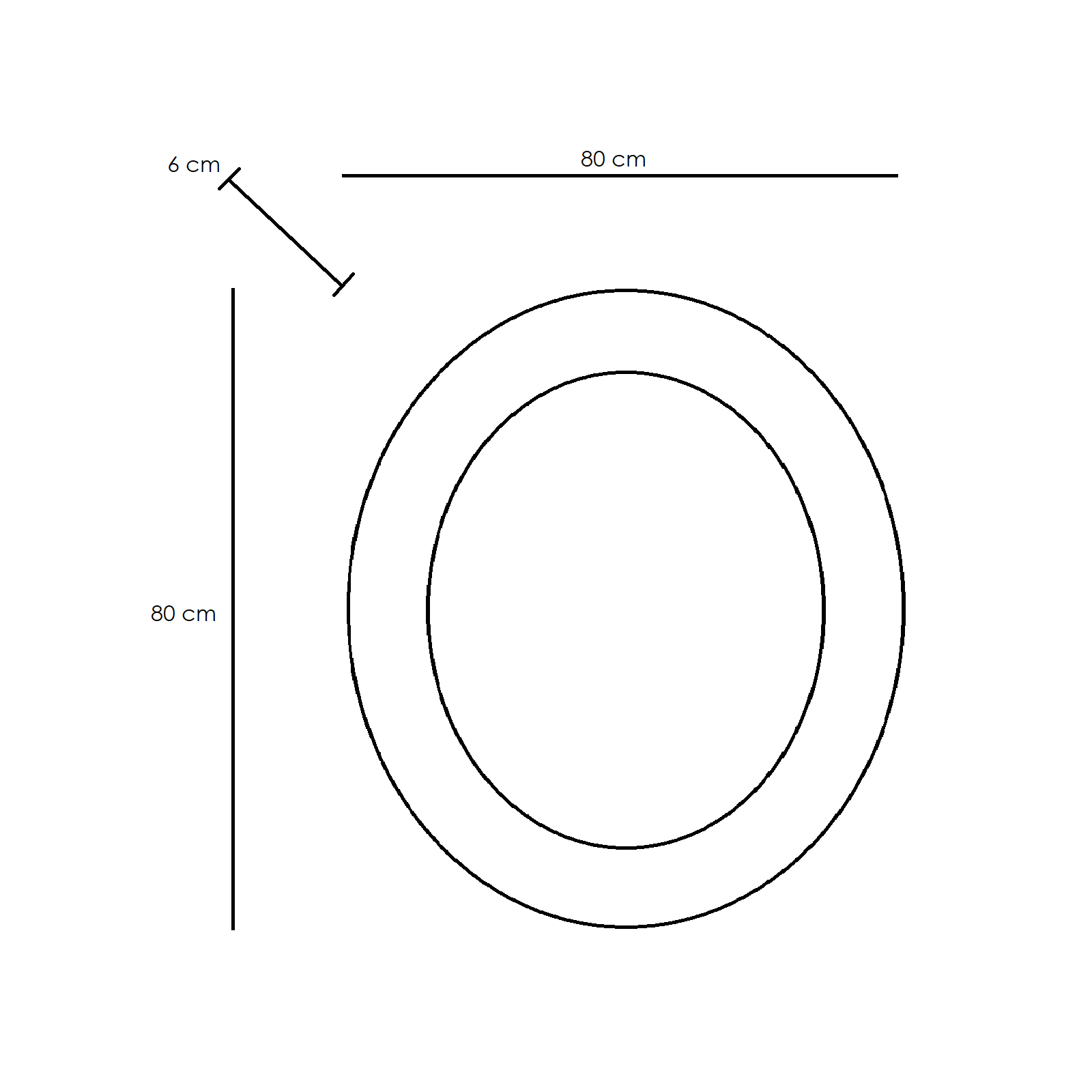 Espejo de pared "Inès" con marco ovalado de madera dorada, 80x6 cm, 80h