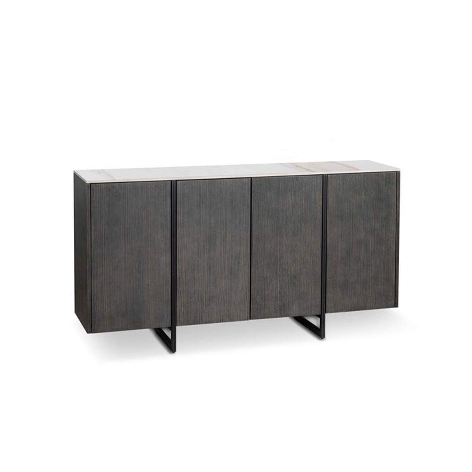 "Alpha" wooden sideboard with ceramic top, 4 doors, 160x40 cm, 85h