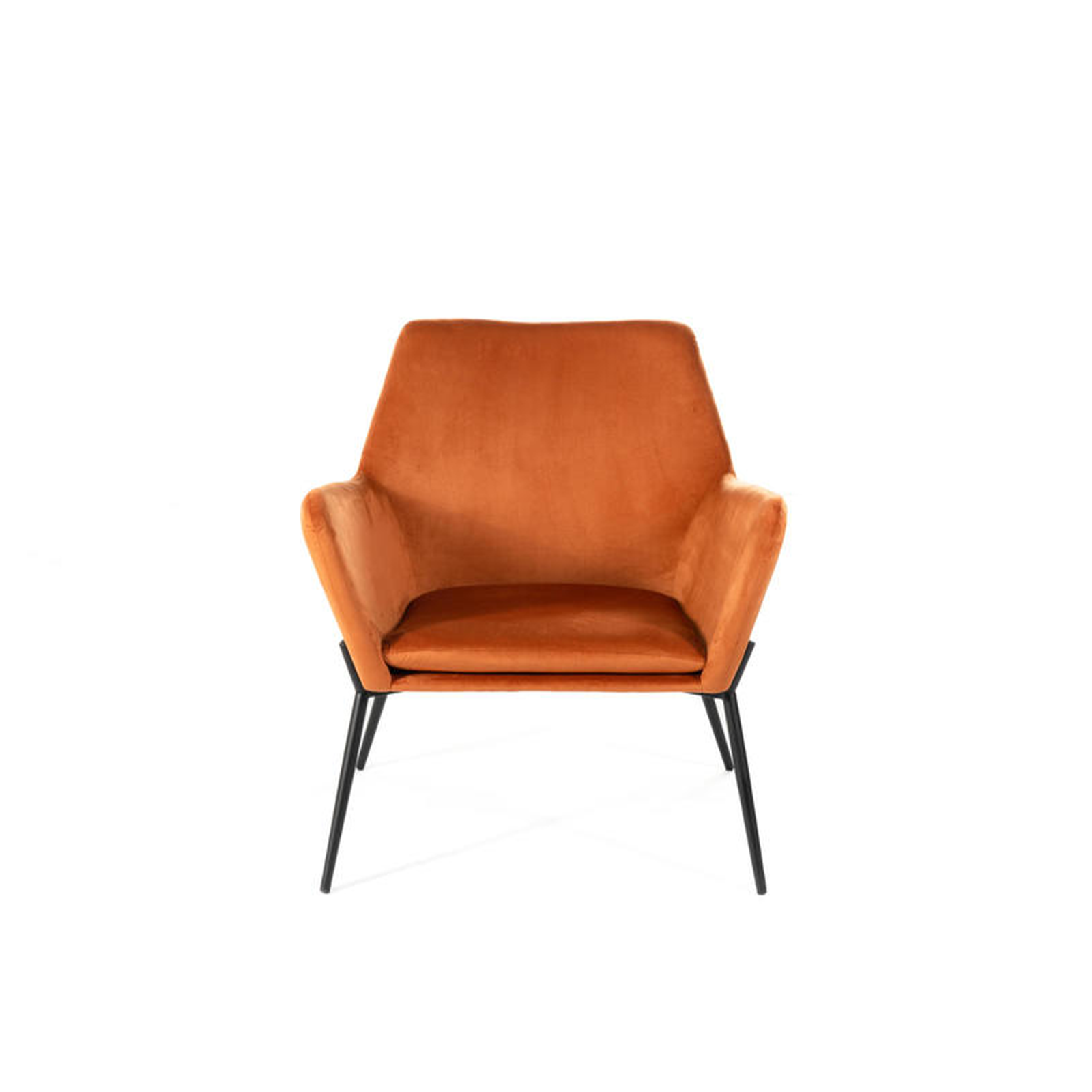 Modern "Gaia" upholstered velvet armchair with metal legs, 70x72 cm, 79h