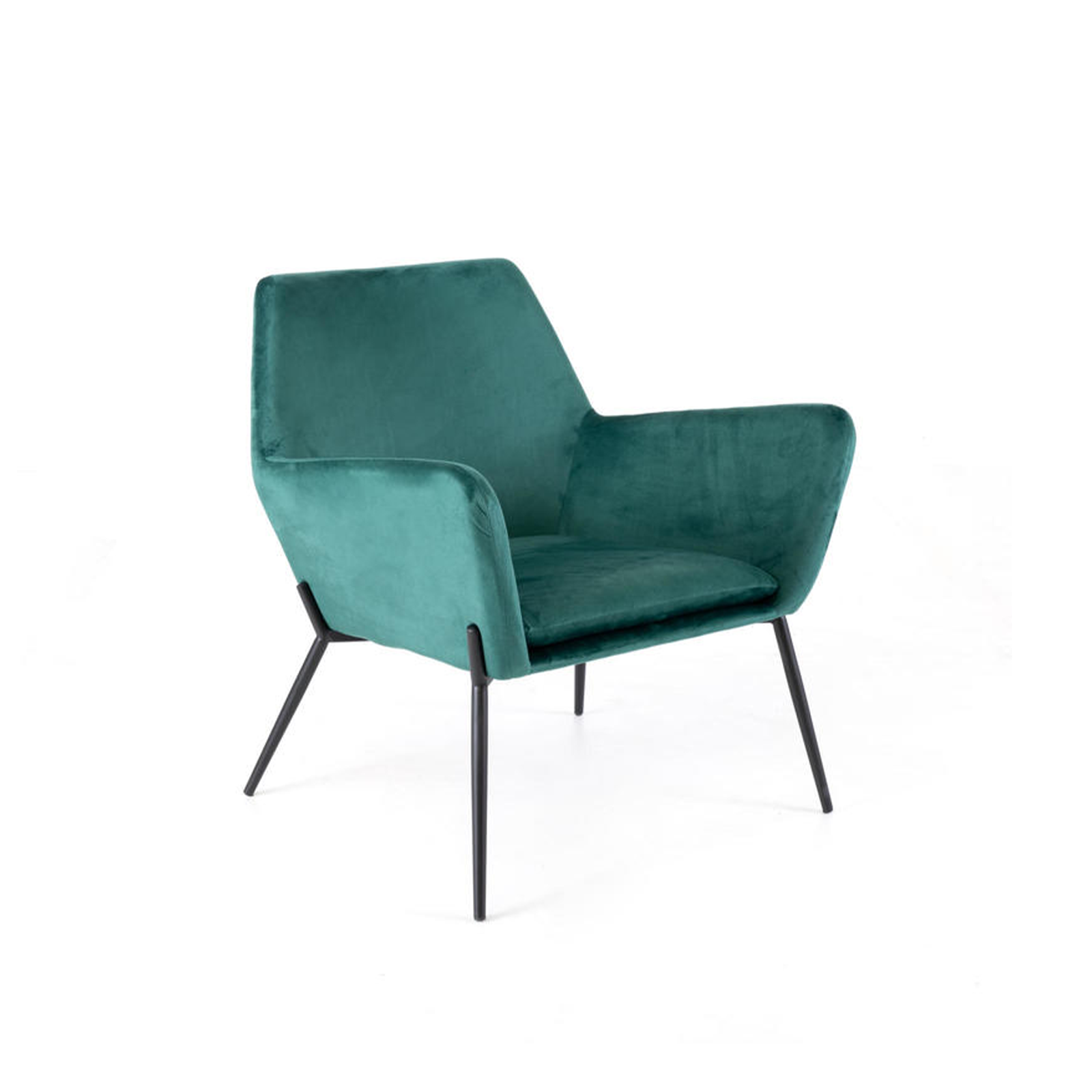 Modern "Gaia" upholstered velvet armchair with metal legs, 70x72 cm, 79h