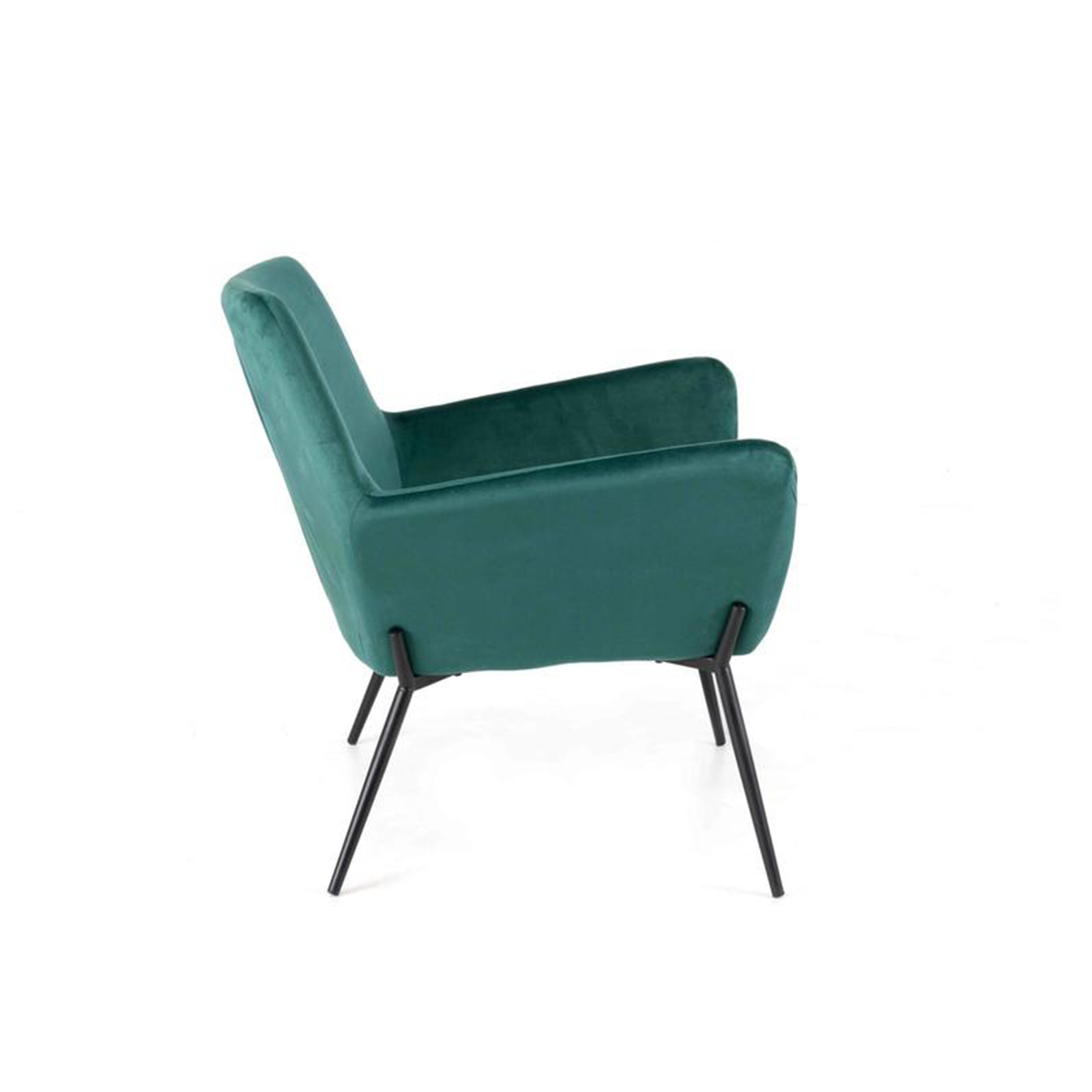 Modern "Gaia" upholstered velvet armchair with metal legs, 70x72 cm, 79h