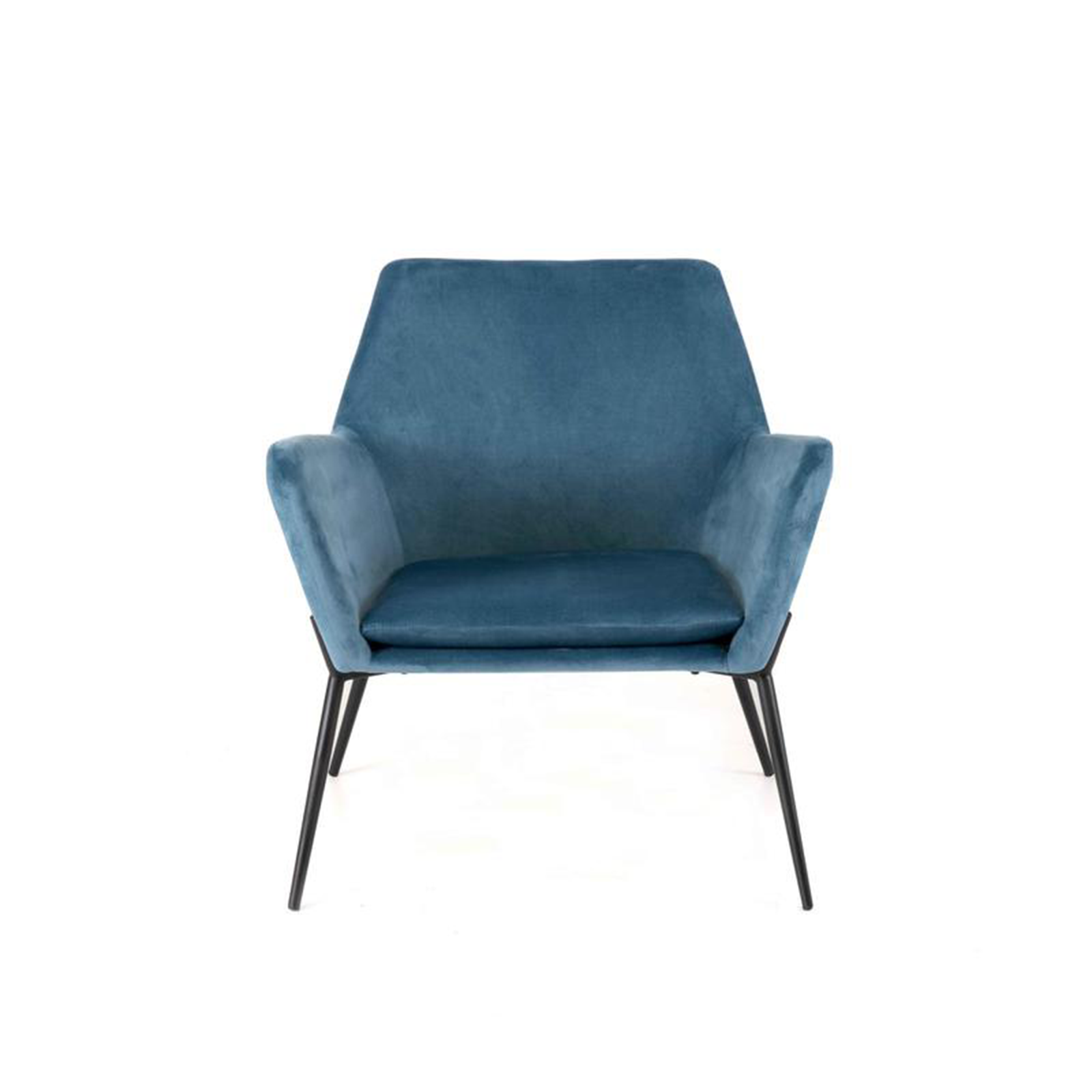 Modern "Gaia" upholstered velvet armchair with metal legs, 70x72 cm, 79h
