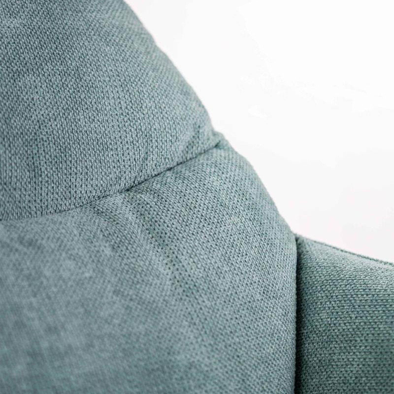 "Audrey" modern upholstered armchair in fabric with metal legs, 74x85 cm, 86 cm high.