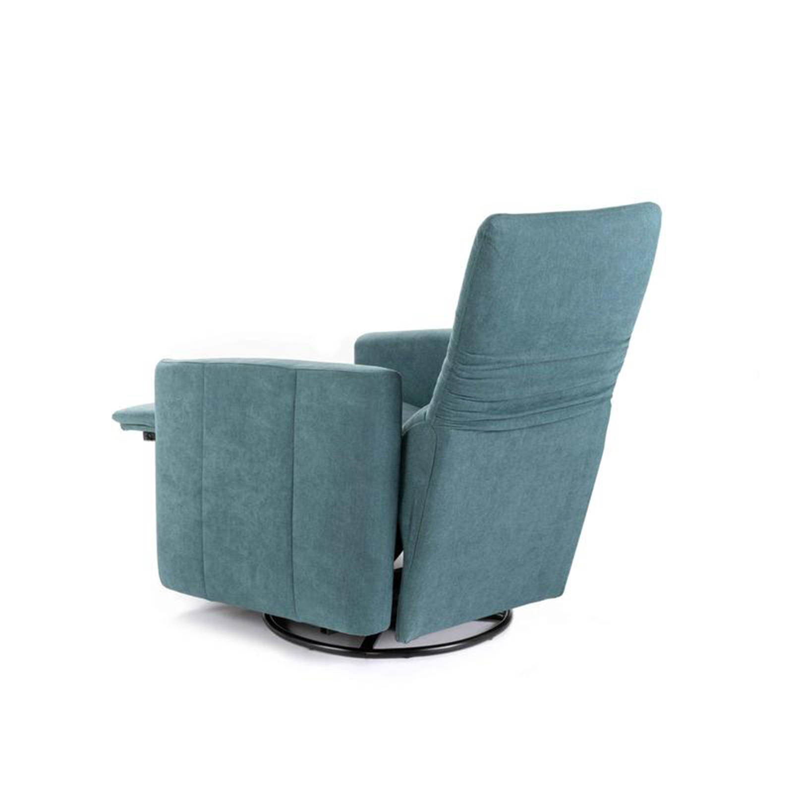Modern swivel "Rose" reclining armchair in fabric with chrome base, 70x85 cm, 69h