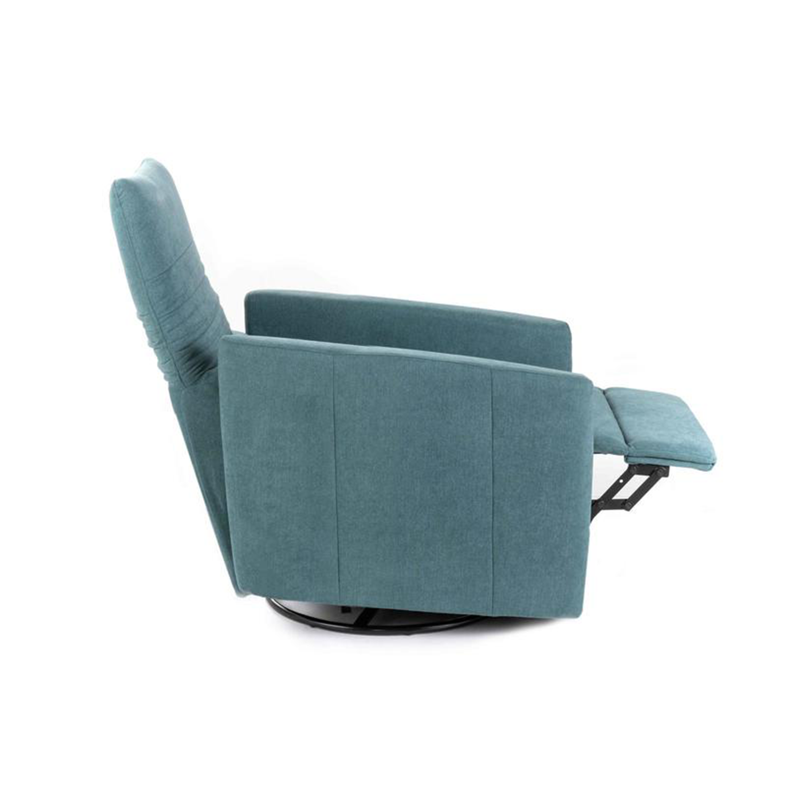 Modern swivel "Rose" reclining armchair in fabric with chrome base, 70x85 cm, 69h