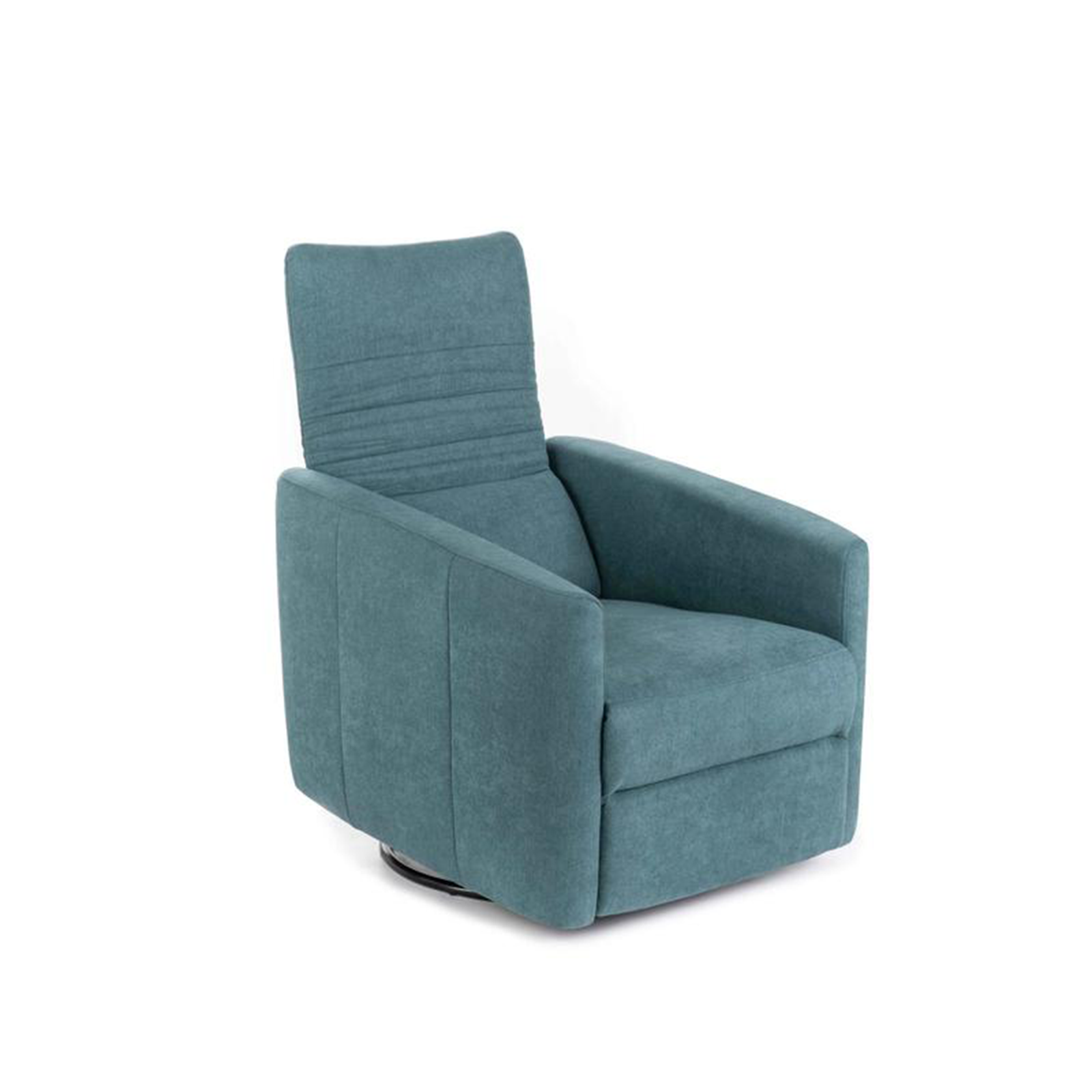 Modern swivel "Rose" reclining armchair in fabric with chrome base, 70x85 cm, 69h