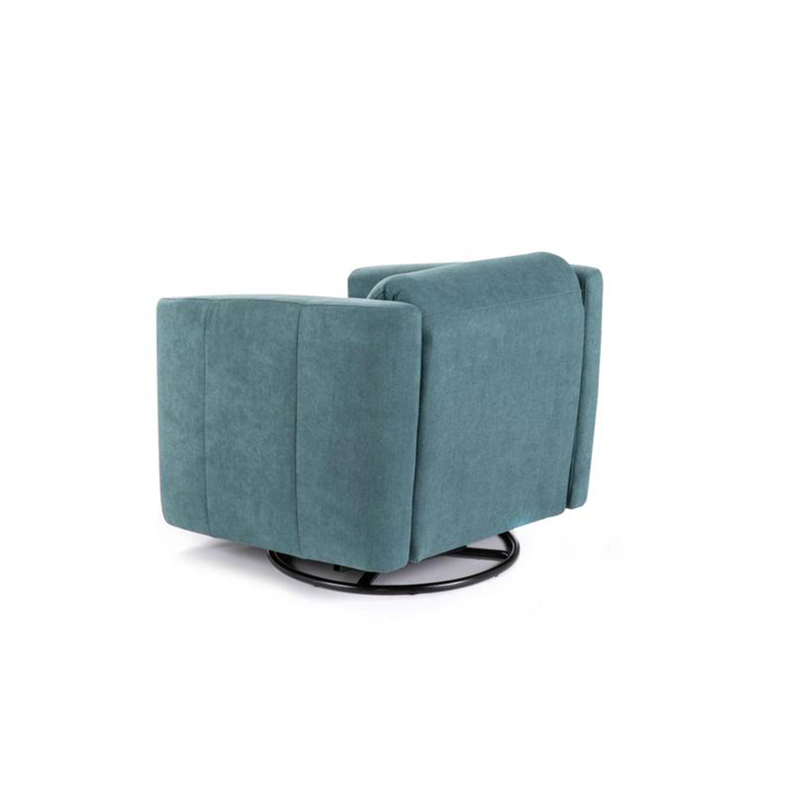 Modern swivel "Rose" reclining armchair in fabric with chrome base, 70x85 cm, 69h