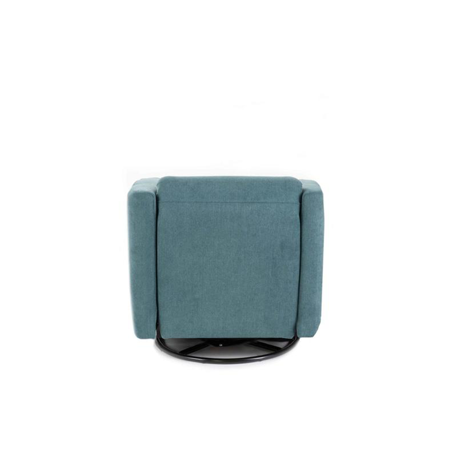 Modern swivel "Rose" reclining armchair in fabric with chrome base, 70x85 cm, 69h