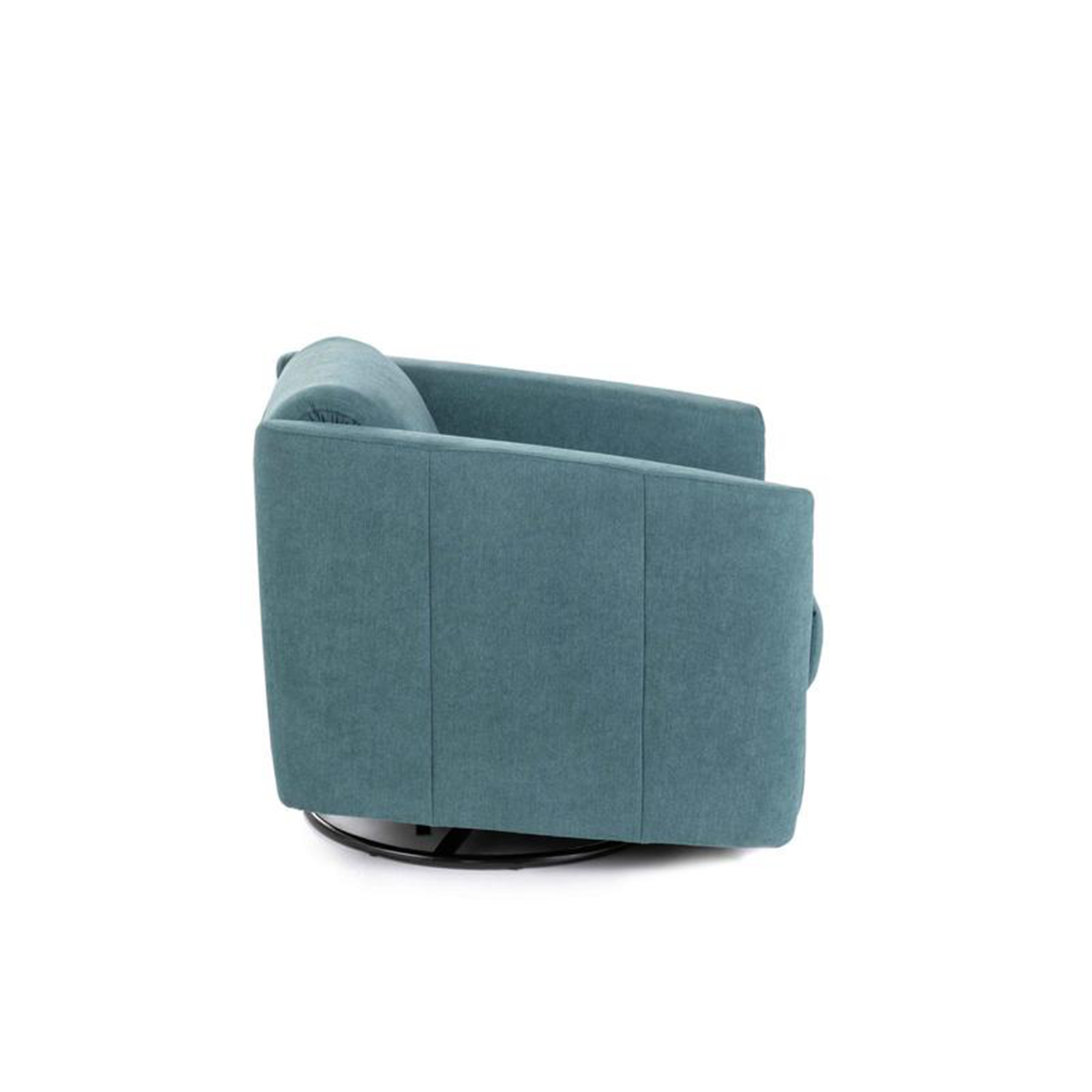 Modern swivel "Rose" reclining armchair in fabric with chrome base, 70x85 cm, 69h