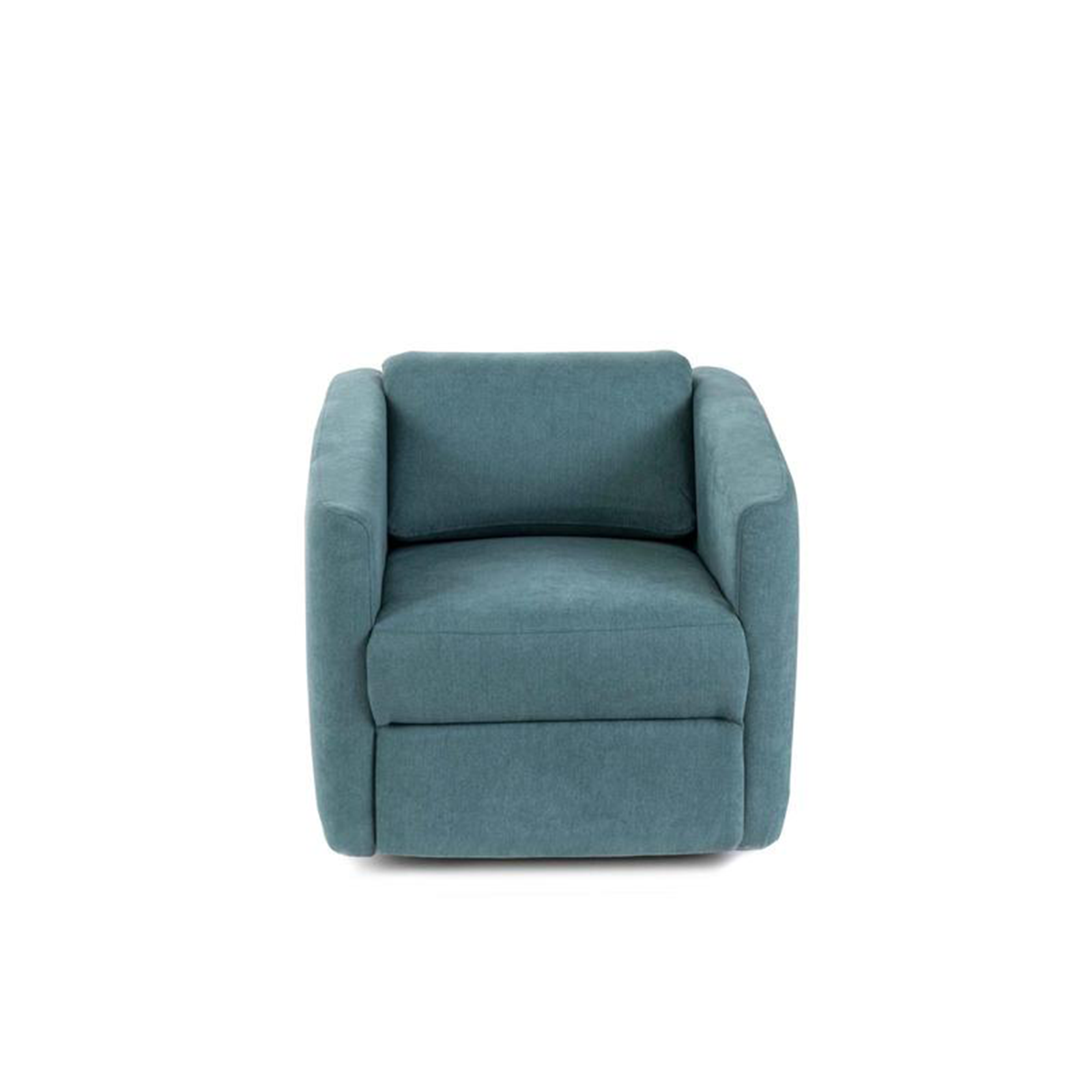 Modern swivel "Rose" reclining armchair in fabric with chrome base, 70x85 cm, 69h