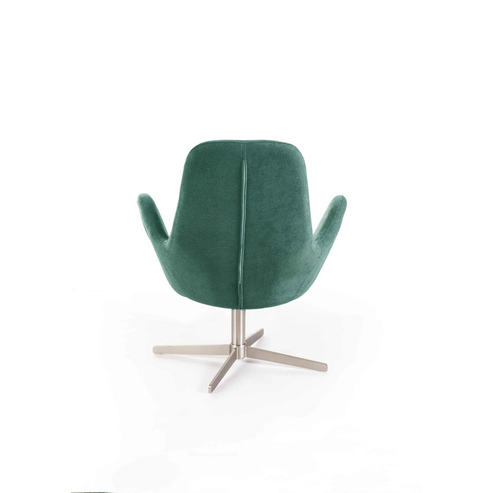 Modern swivel armchair "Orpea" in fabric with chrome base cm 72x64 85h