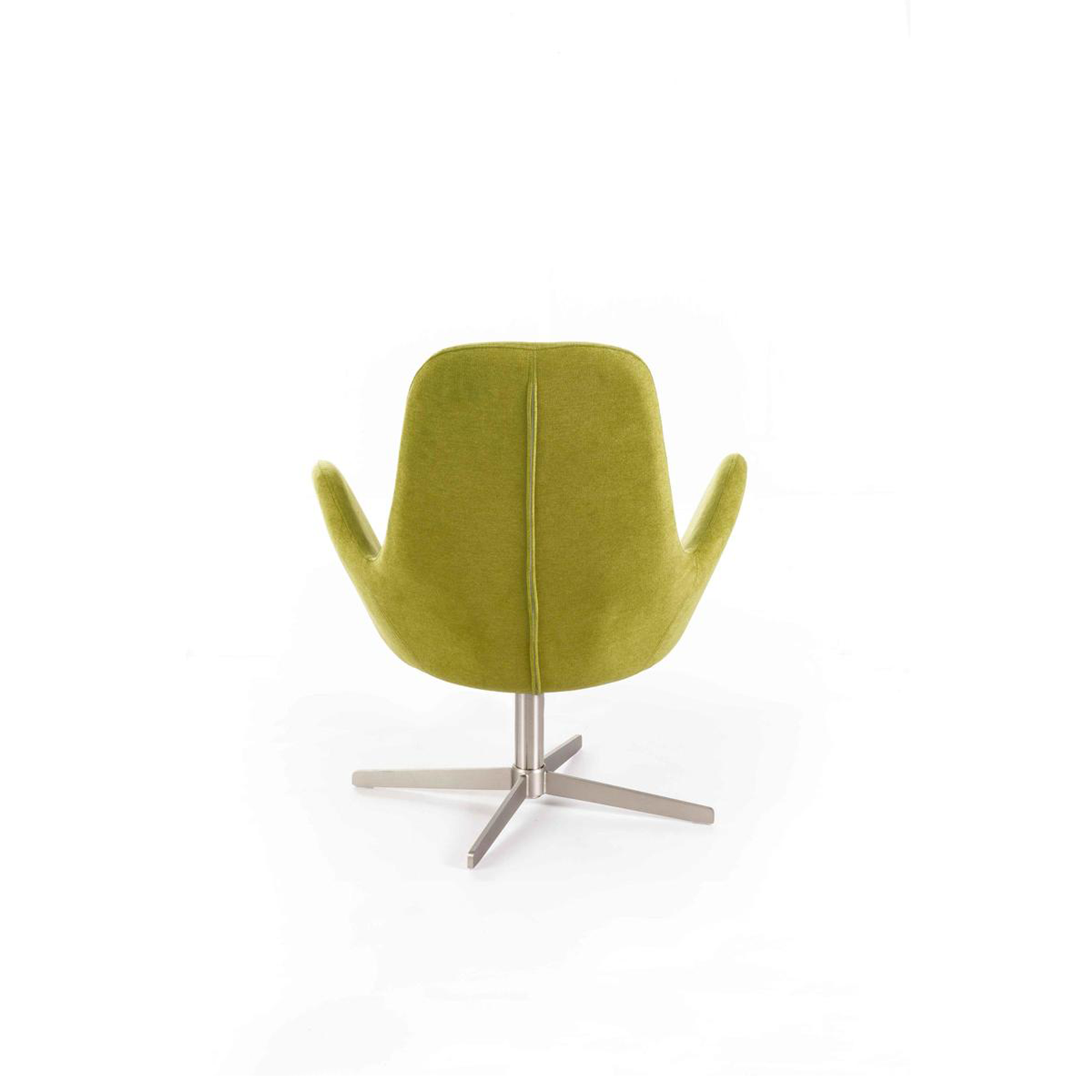 Modern swivel armchair "Orpea" in fabric with chrome base cm 72x64 85h
