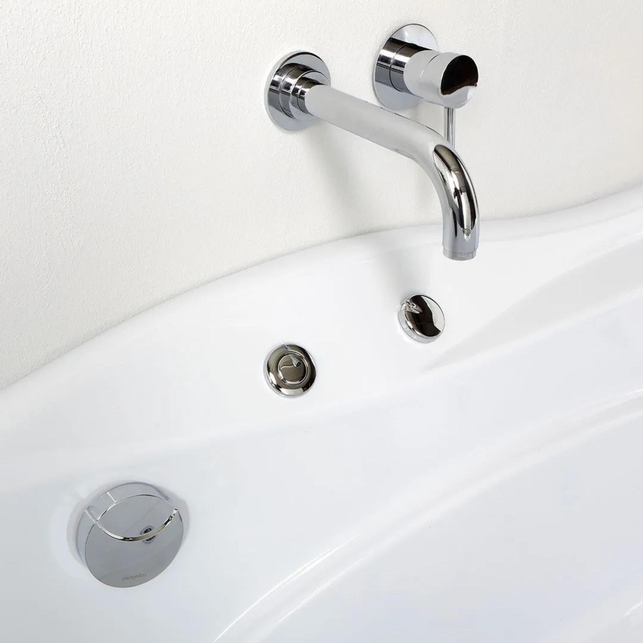 "Doris" corner whirlpool bathtub in white acrylic, 170x78 cm, 65 cm high