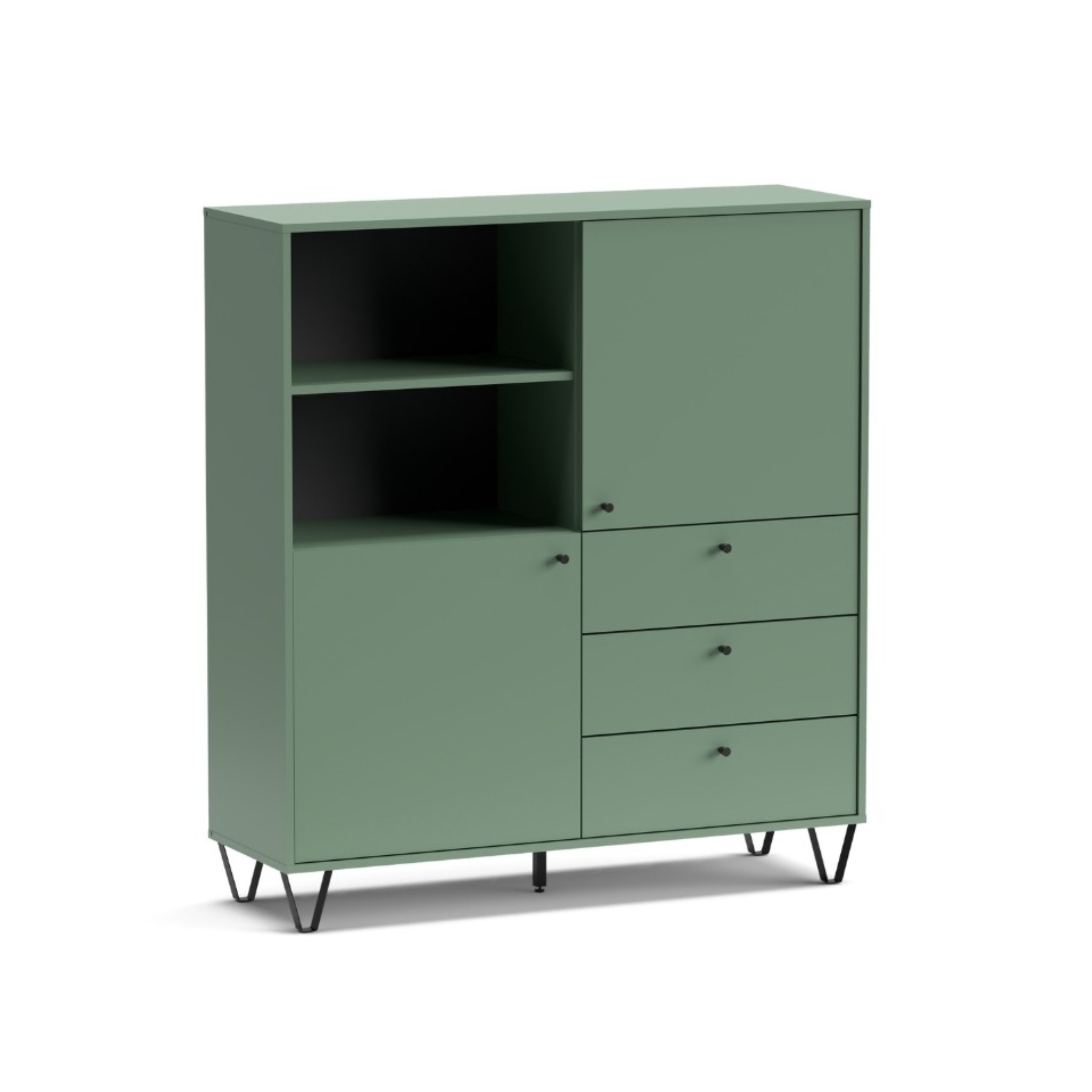 "Aldo" wooden sideboard with raised feet, 123x40 cm