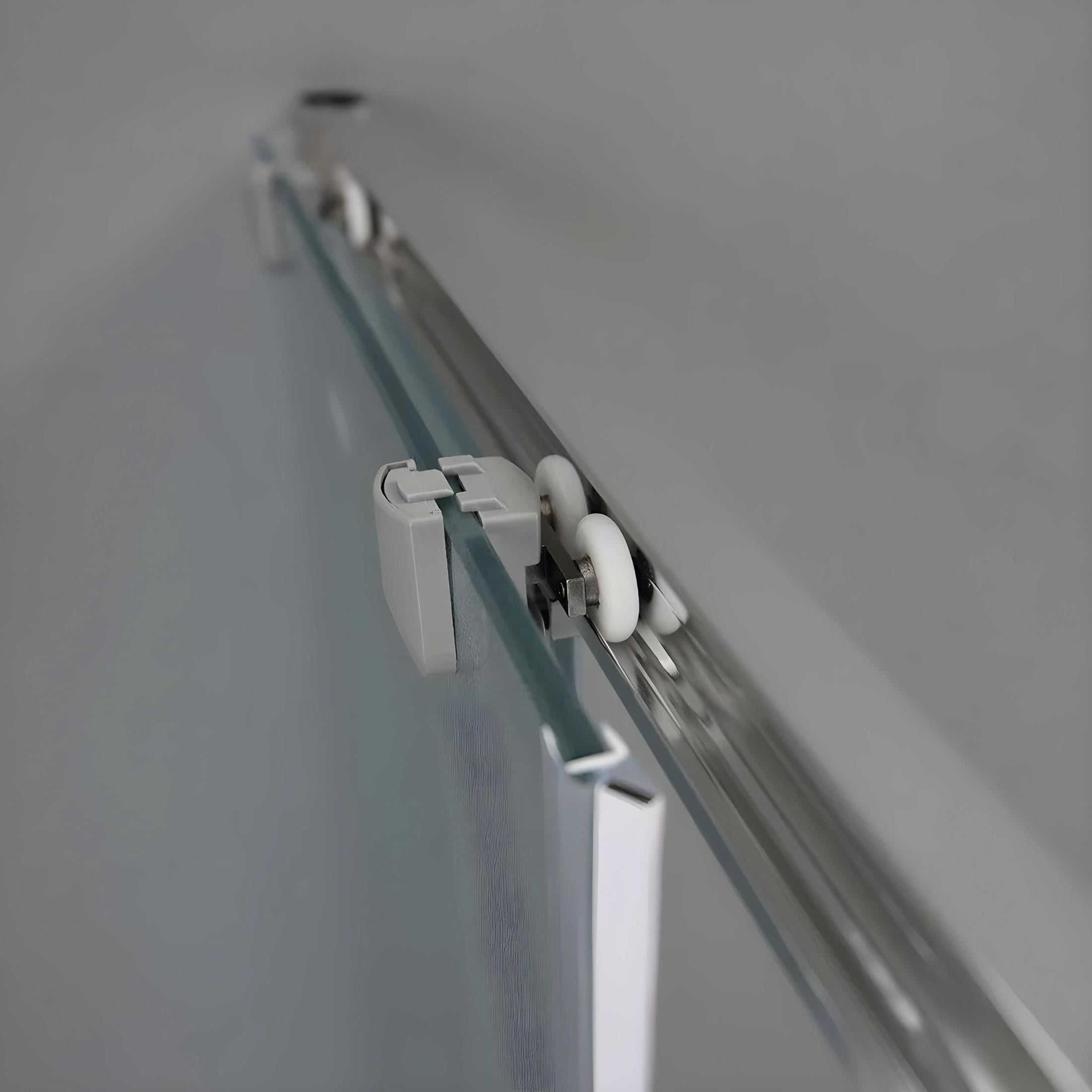 Mampara de ducha cuadrada "Genova Two" con puertas correderas en cristal templado opaco, 185 cm de altura