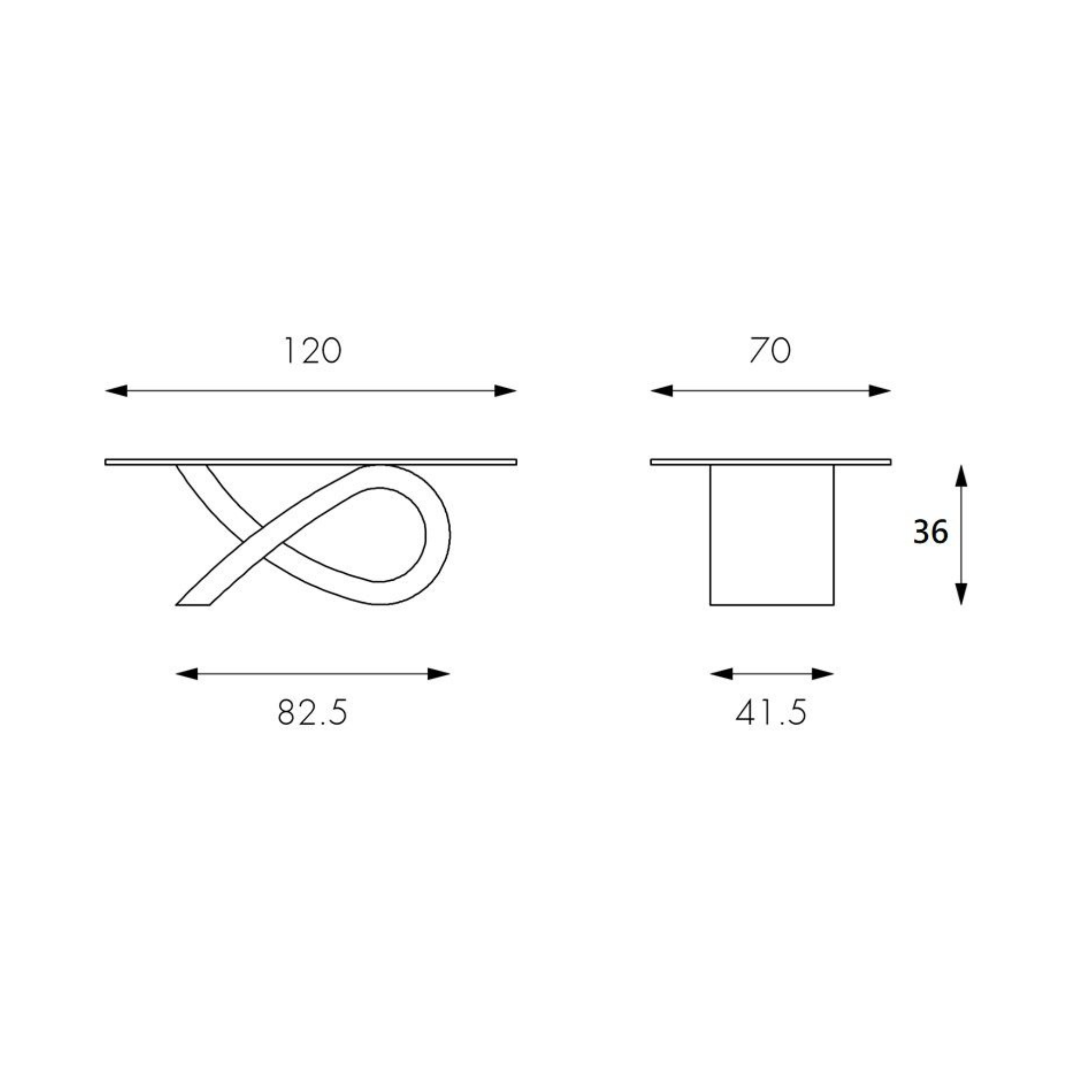 Low table in fossil stone "Flake" tempered glass top 120x70 cm 37h