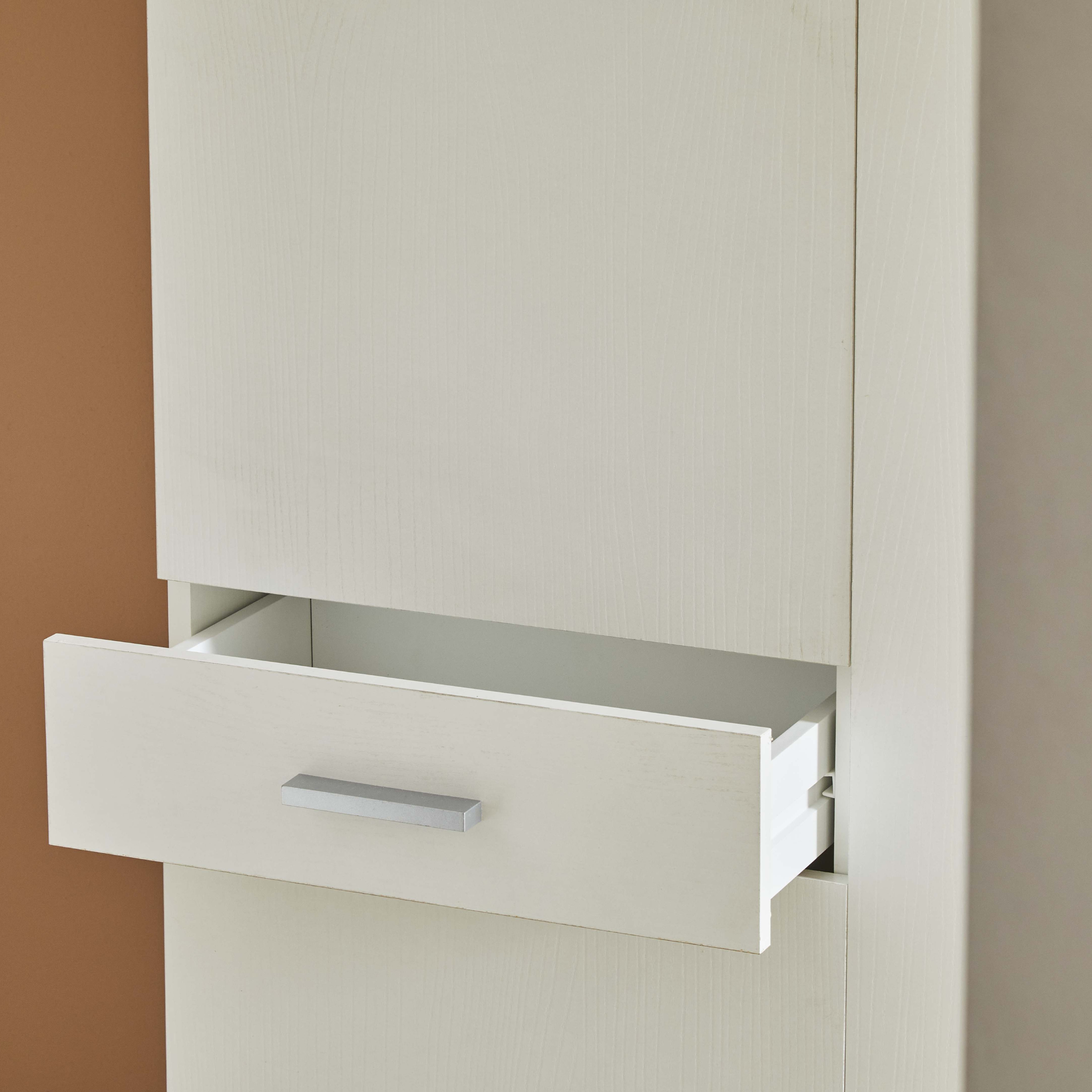 Elegant 3-door, 1-drawer "Raffy" wooden cabinet, 77x34 cm, 178h