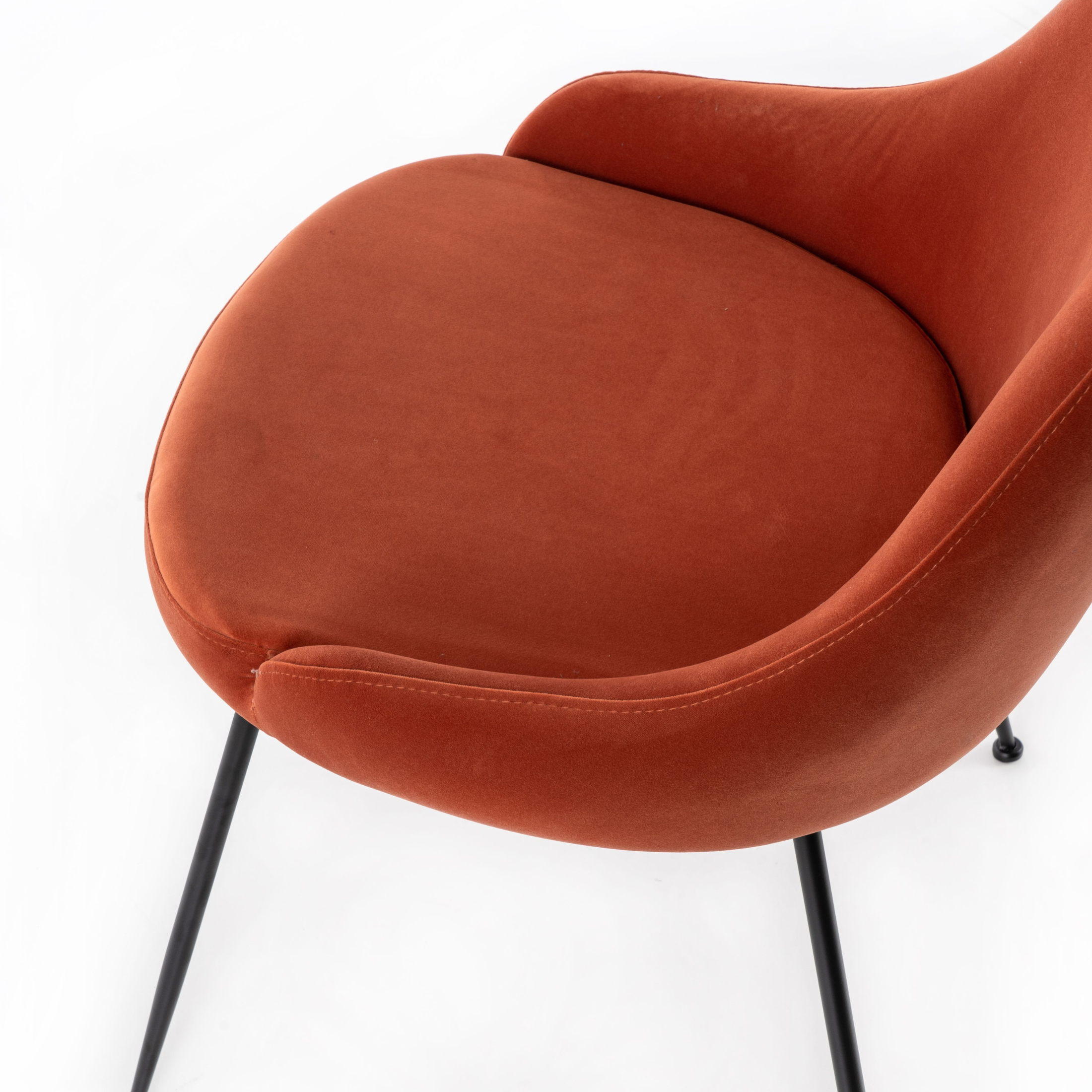 Modern padded chair "Alyssa" velvet effect cm 49.5x48.5 80h