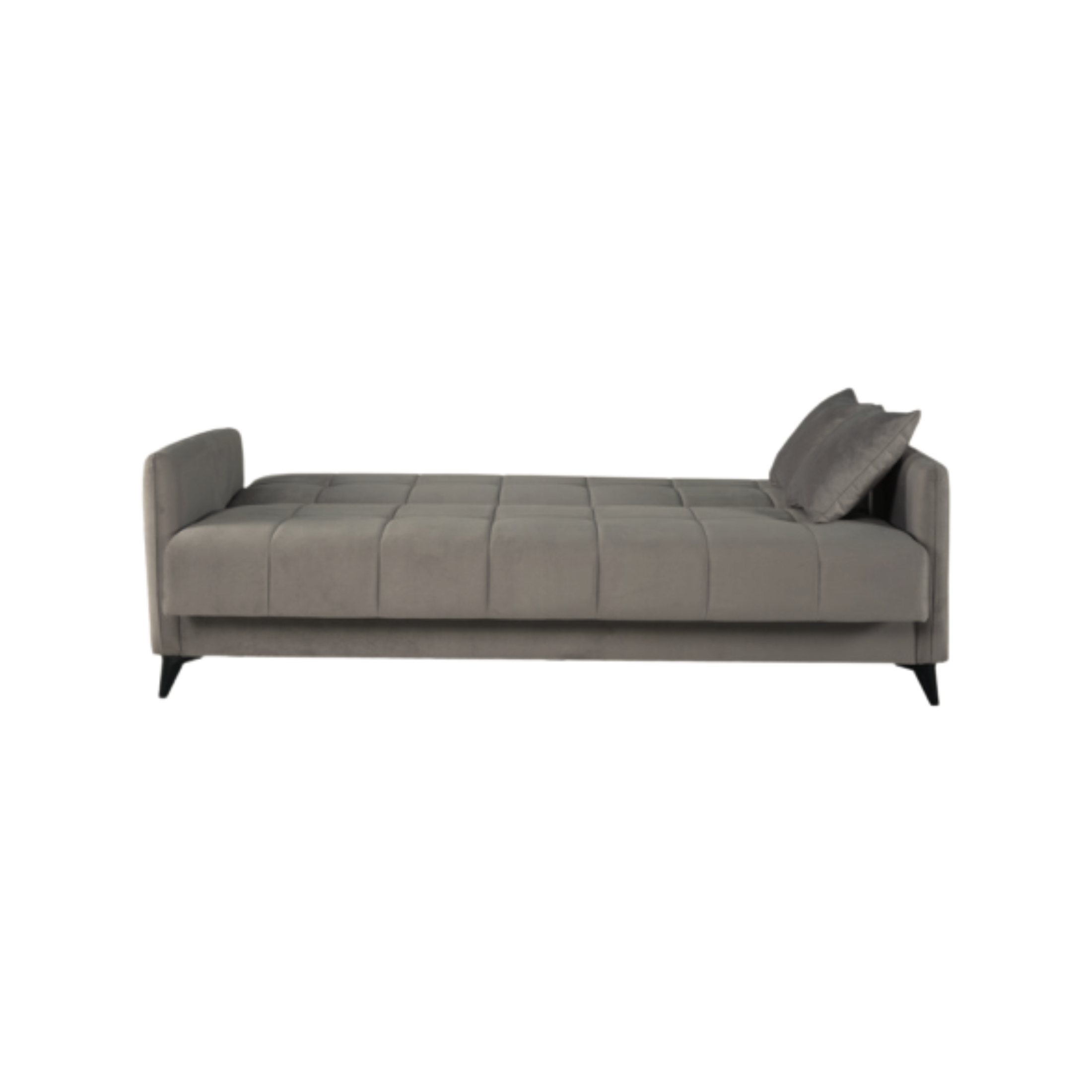 "Santi Bacos" 3-seater sofa bed with storage in velvet with 2 cushions, 211x92 cm, 98h
