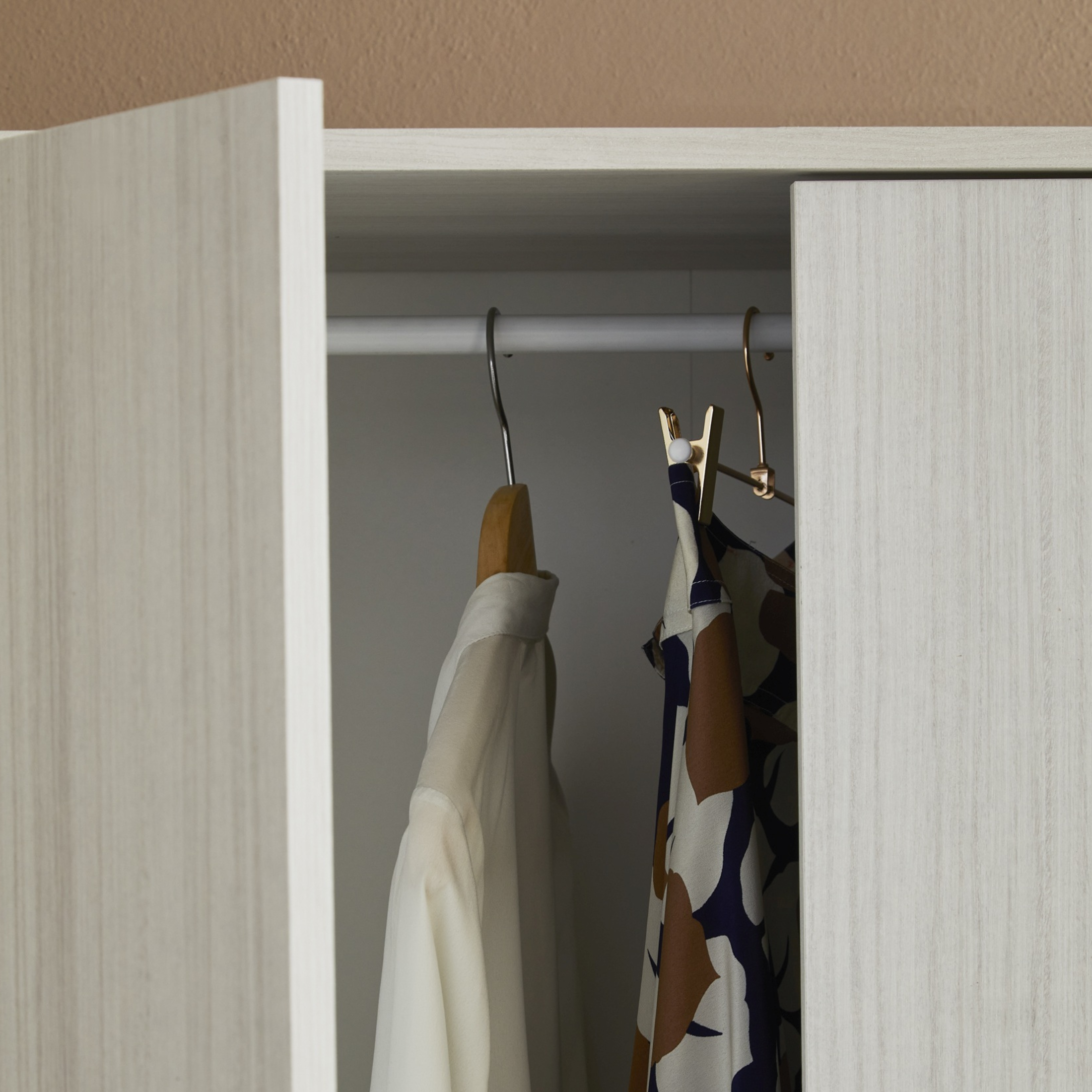 Modern 2-door wooden wardrobe "Class2" coat hanger cm 77x52 182h