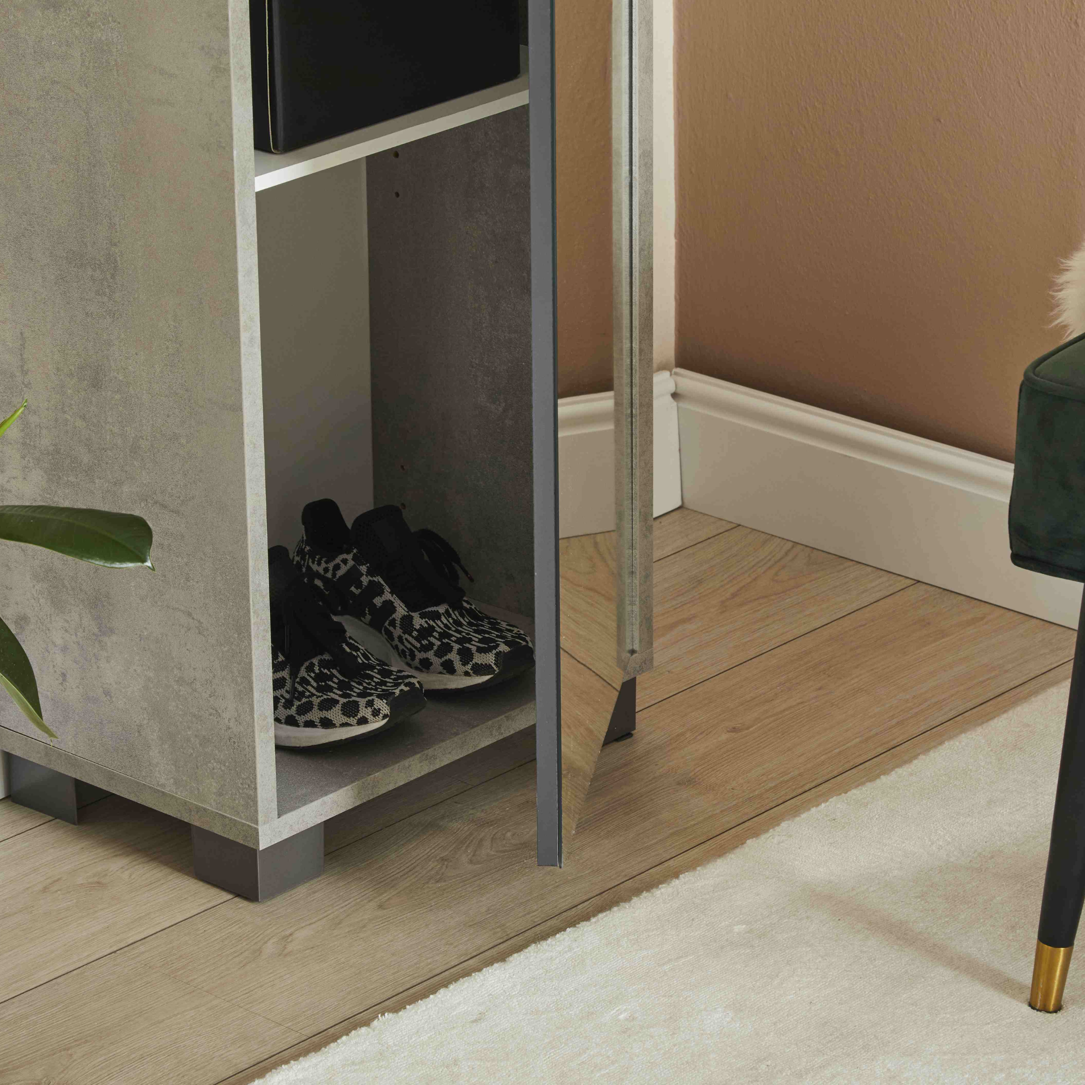 Mirror1 column with 1 mirror door, wooden cabinet, 43x29 cm, 190 cm high