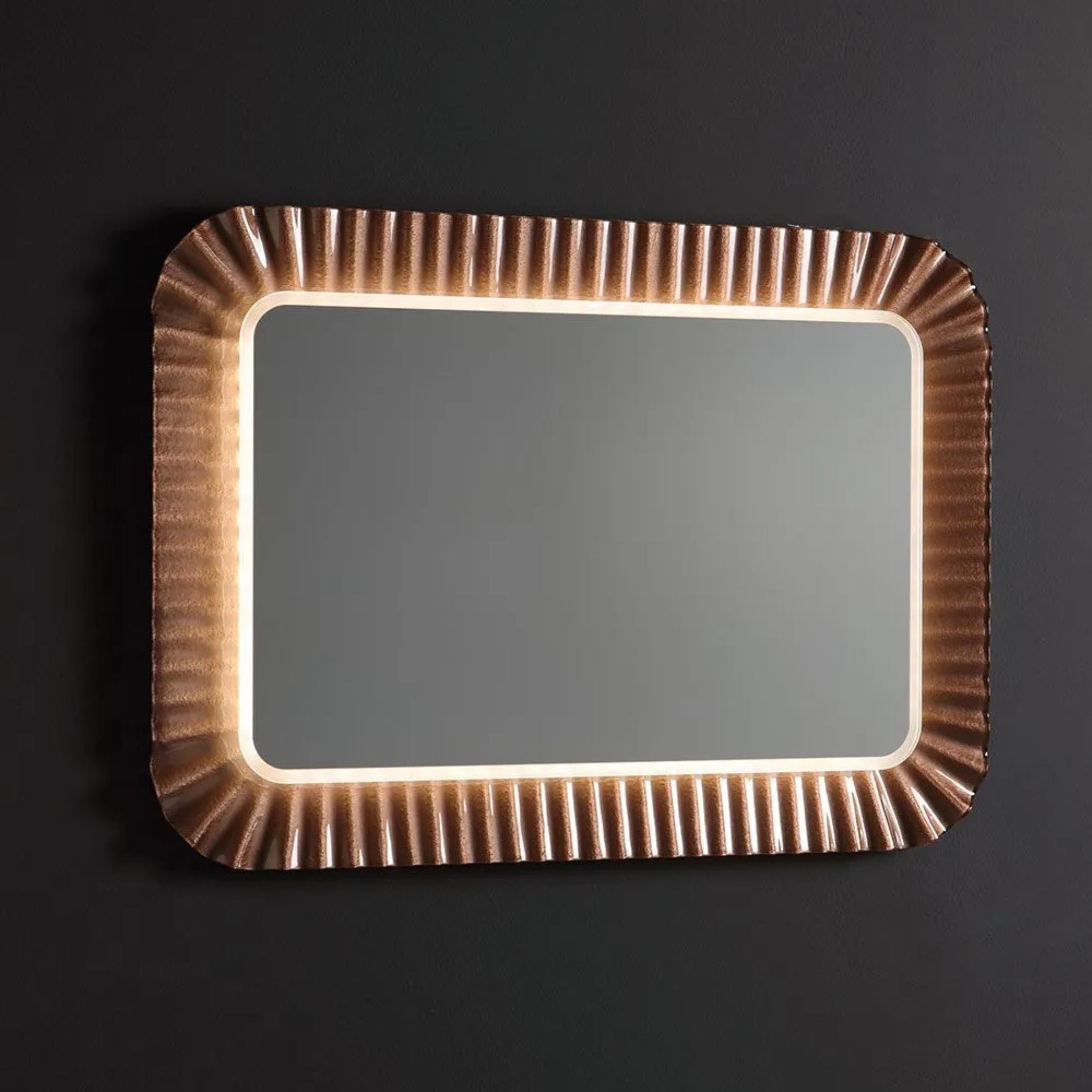 Rectangular LED mirror "Redding" with reversible fused glass frame 94x68 cm