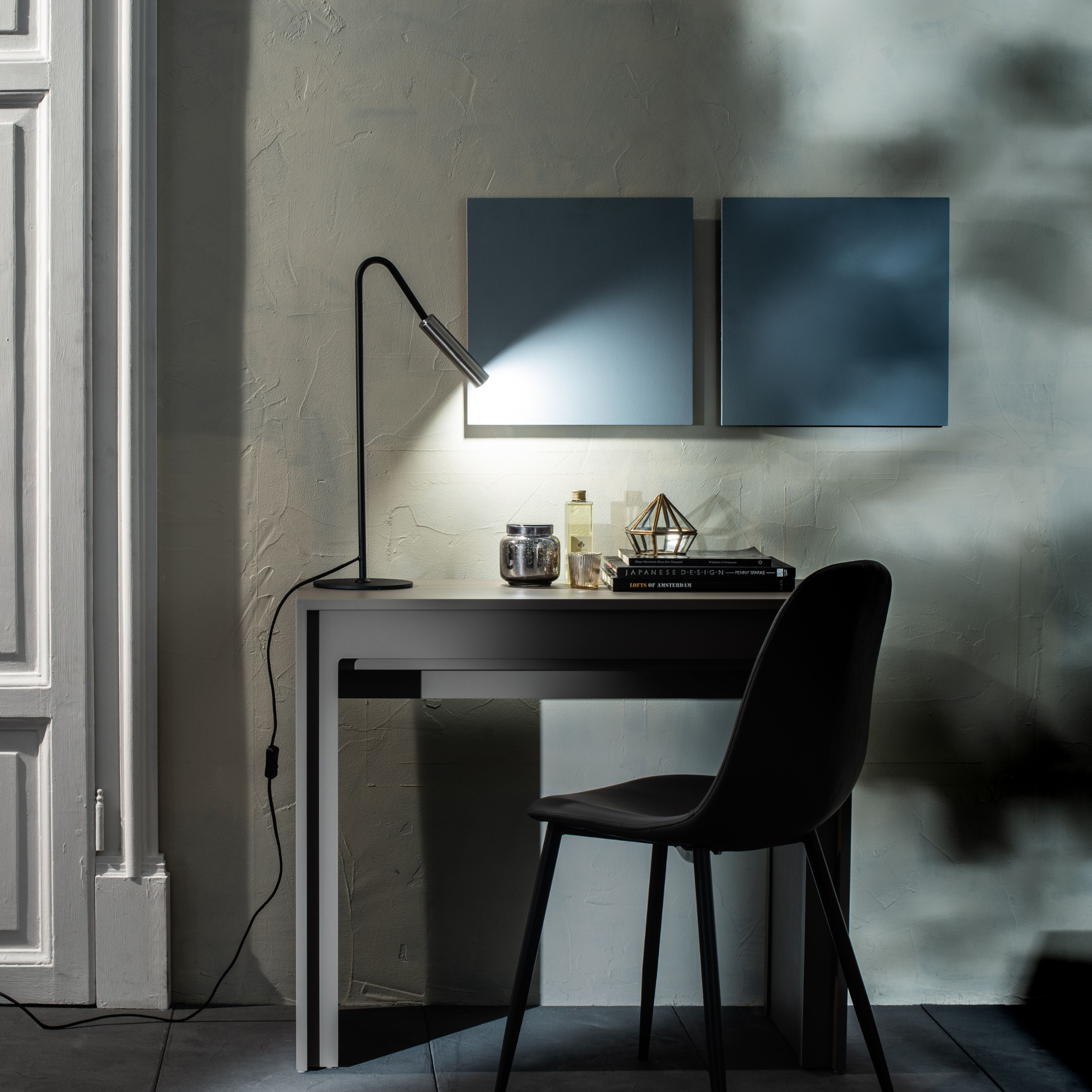 "Acrux" nickel-plated metal LED floor and table lamp