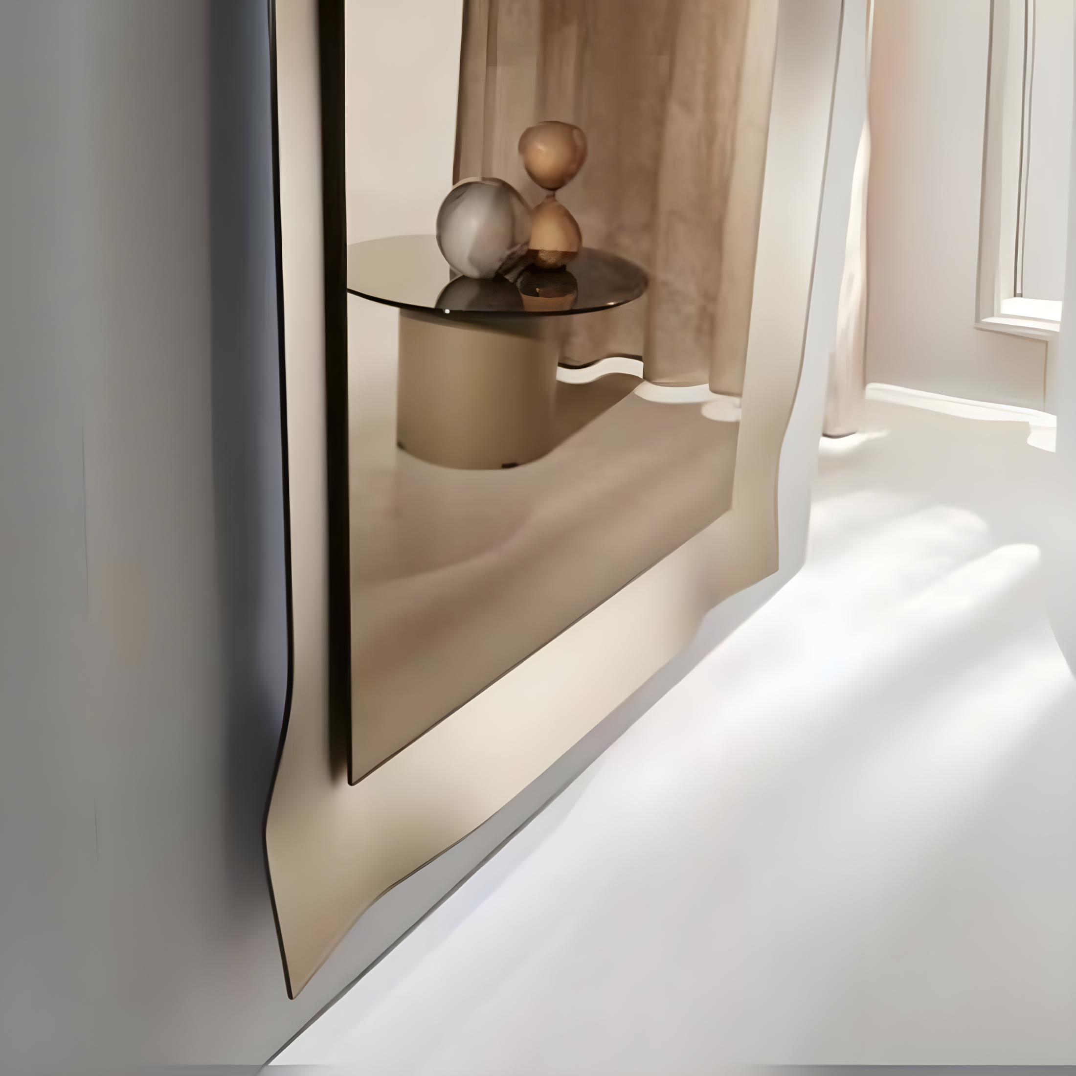 Mirror with "Vivo" frame in modern satin glass