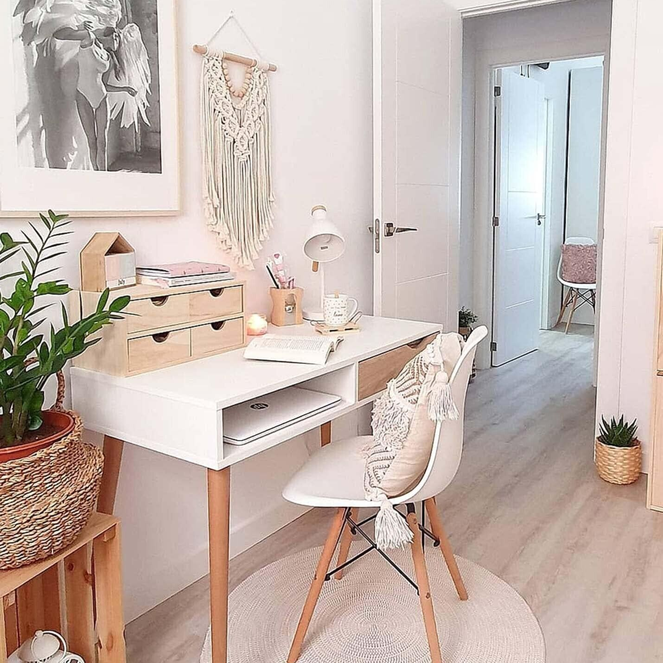 "Mini4" chest of drawers with 4 drawers in natural wood assembled cm 40x20 18.5h