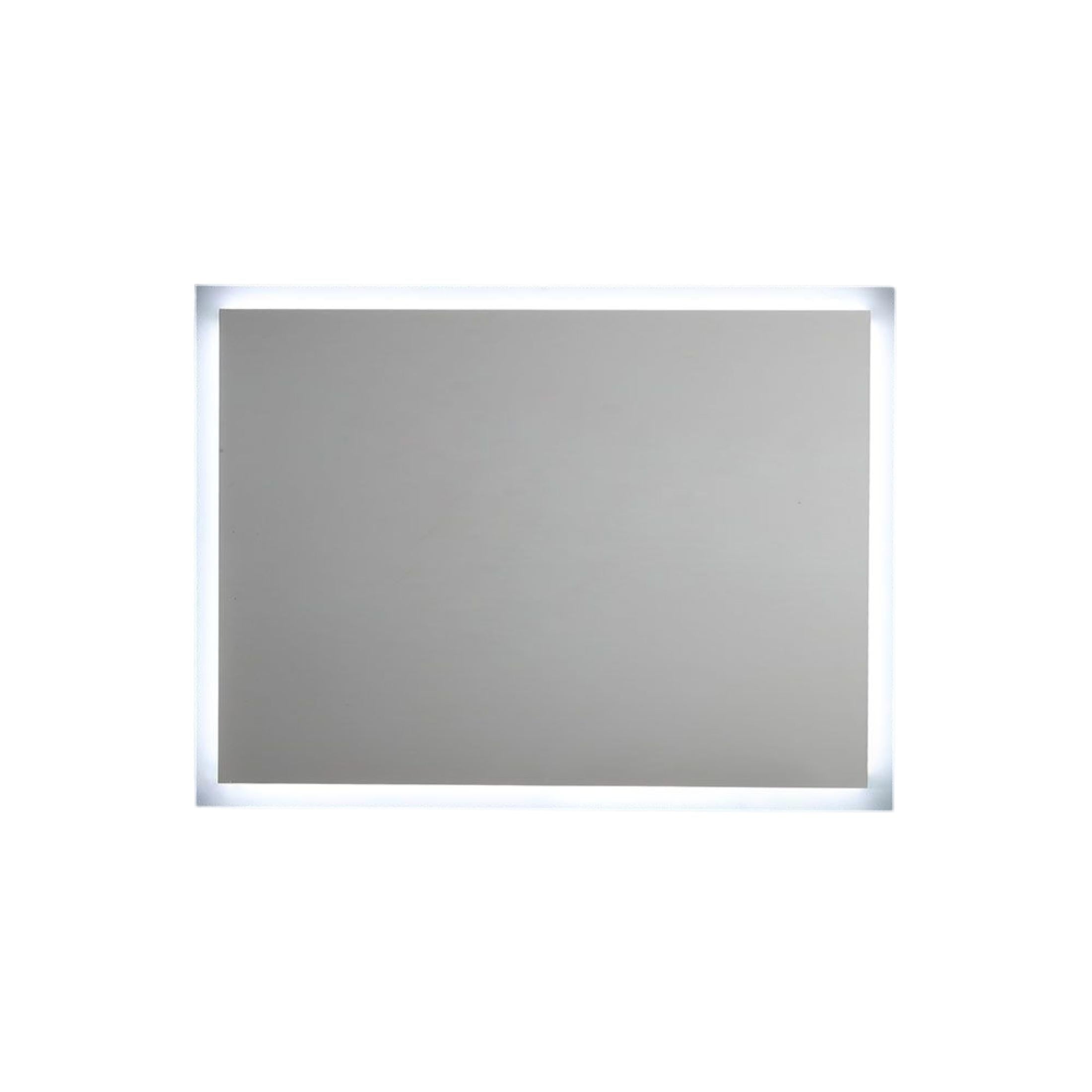 Reversible rectangular "Bend" LED framed mirror, 80x60 cm