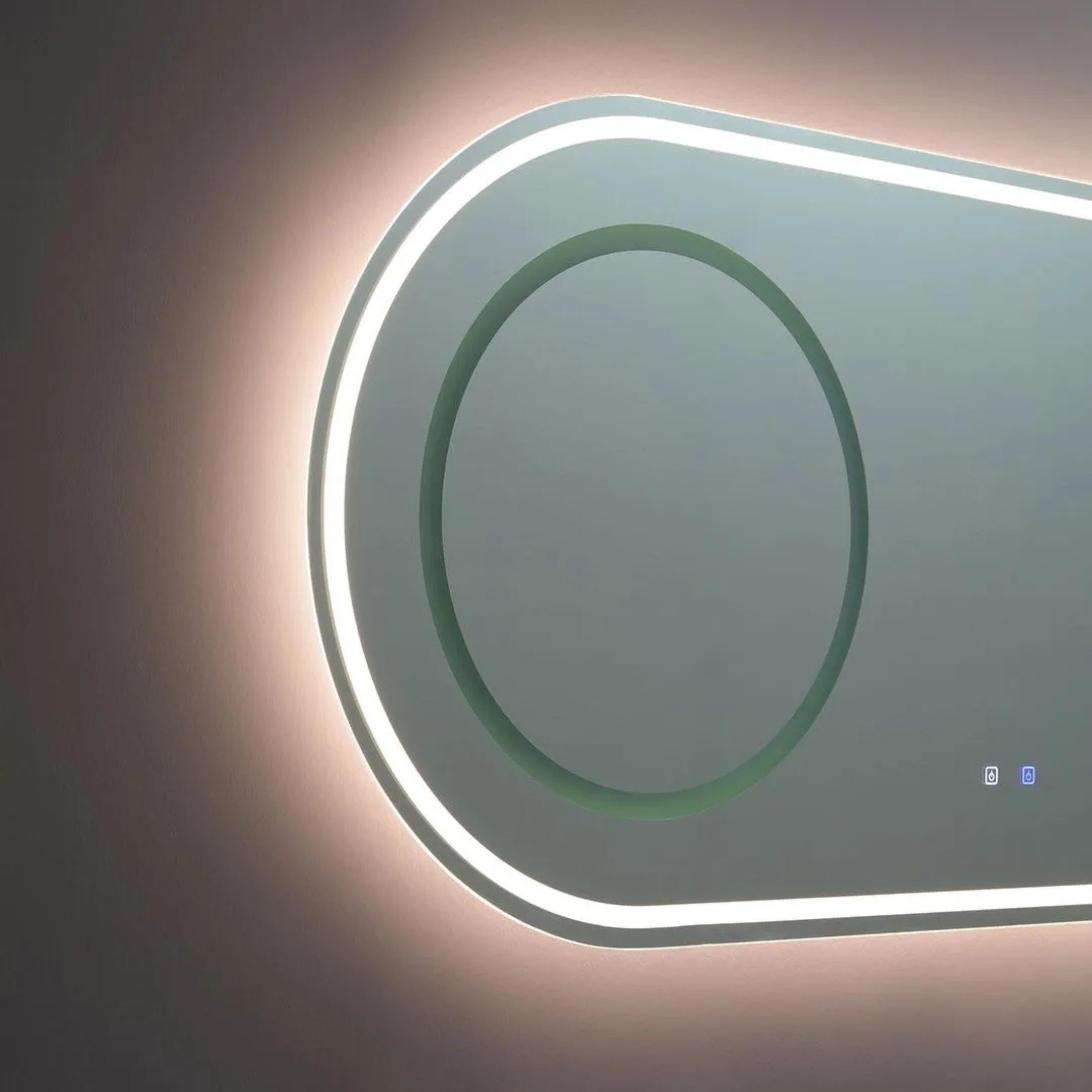 "Luce" double-sided LED bathroom mirror in aluminum, 180x80 cm.