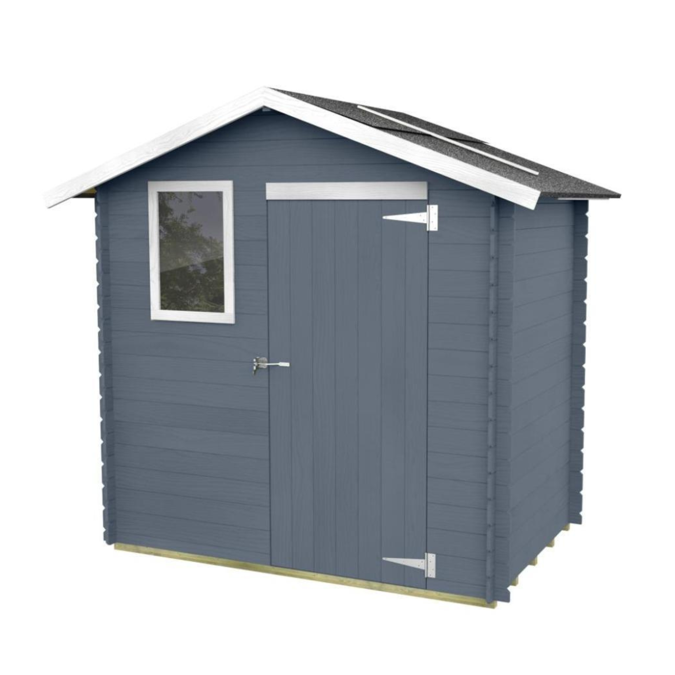 "Kreta" wooden garden house with single blind door and window, 198x130 cm, 205 cm high