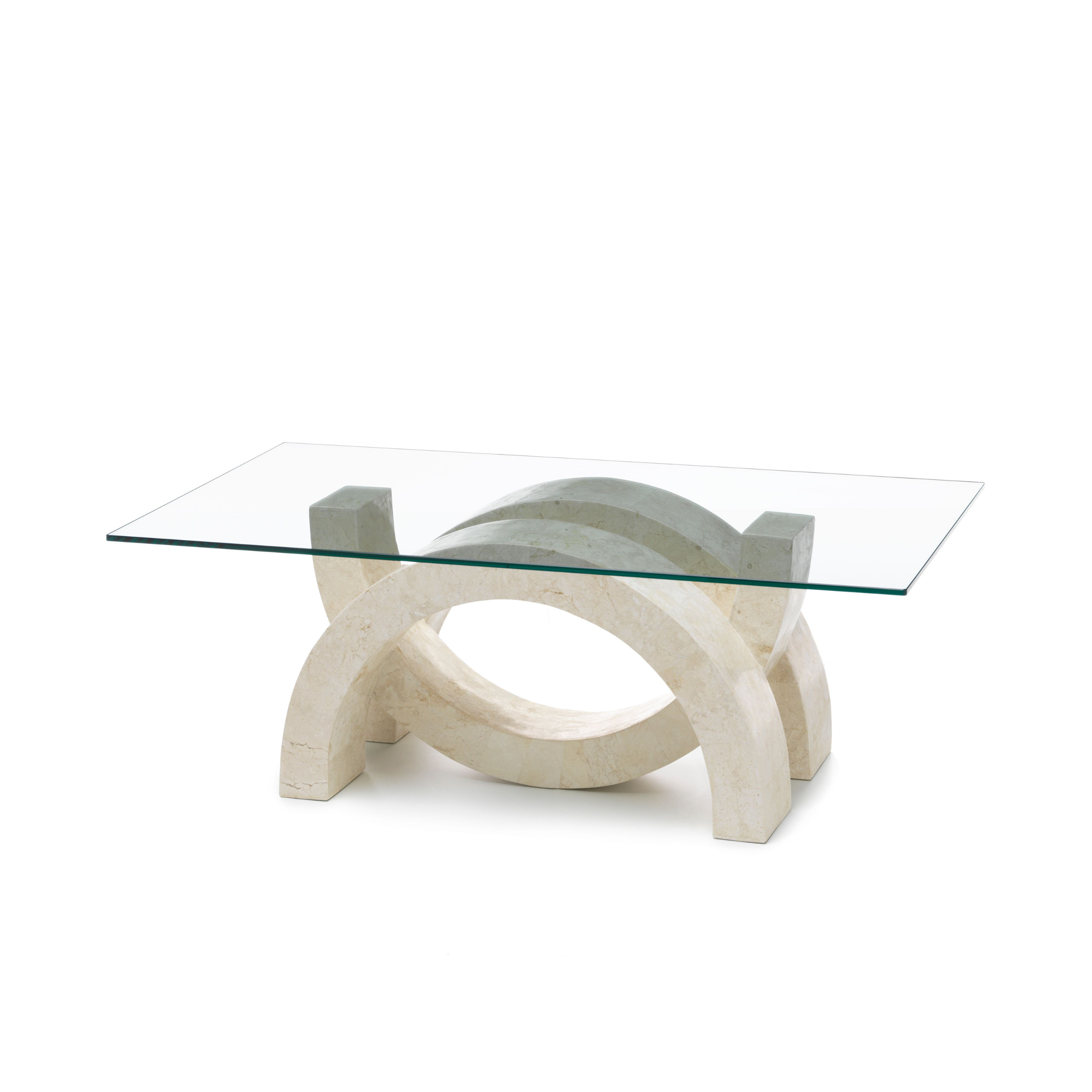 "Tito" fossil stone coffee table, 120x70 cm, 41 cm high