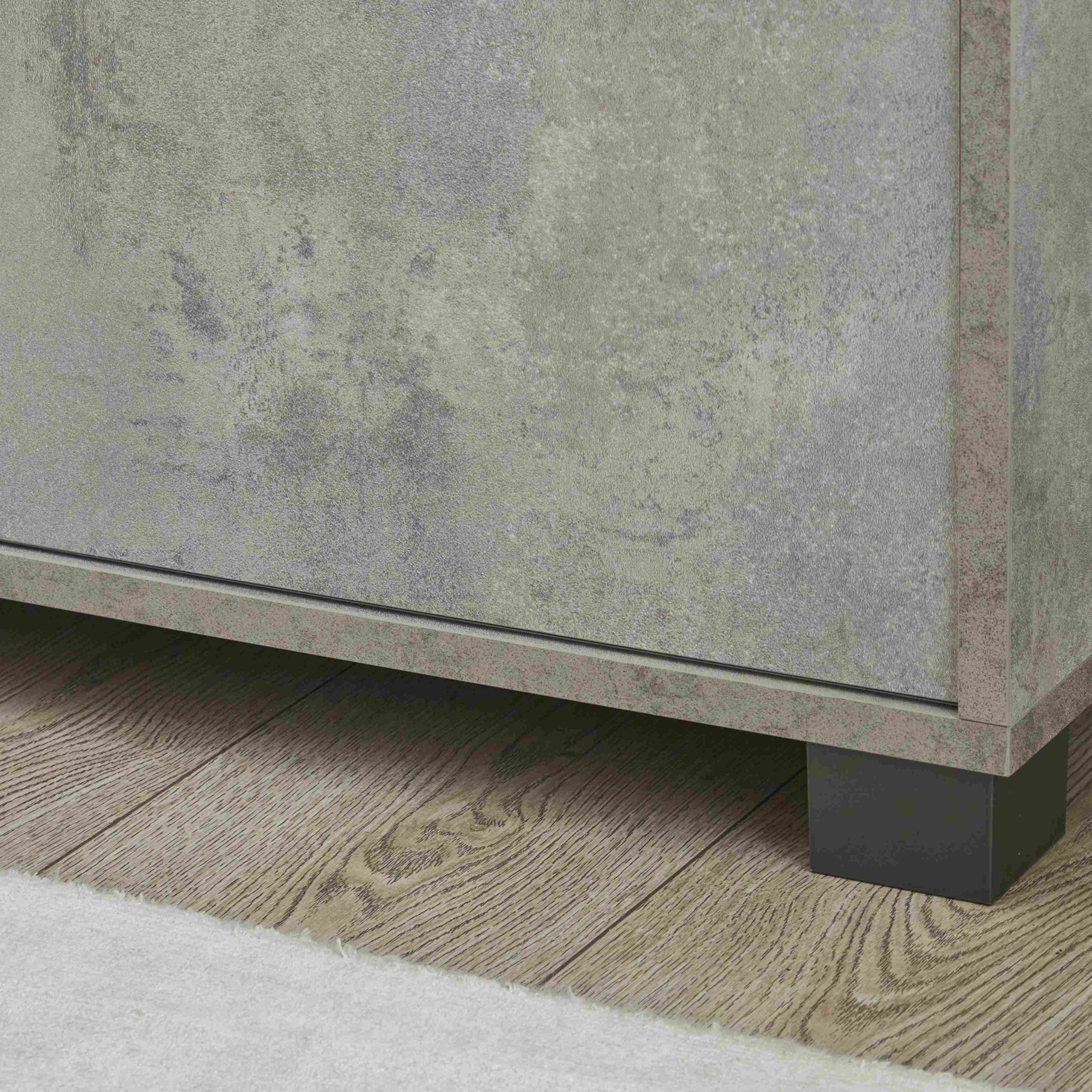 "Rebel" 2-door sliding wardrobe with wooden mirror, 8 shelves, 82x42 cm, 190 cm high